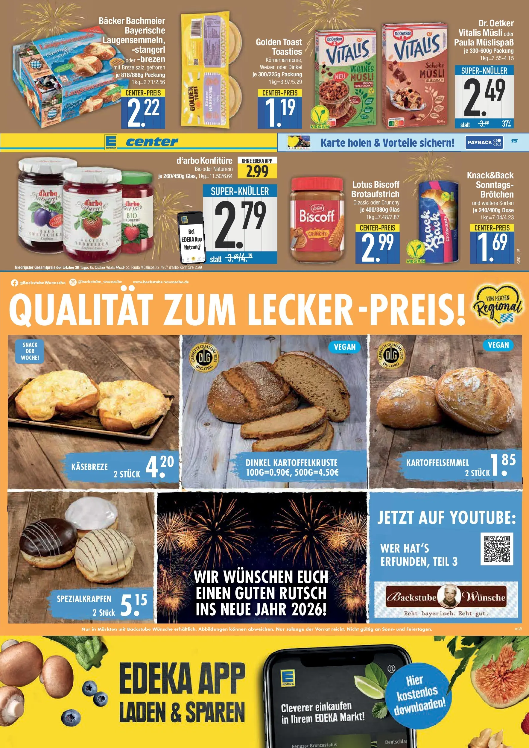 Edeka prospekt Neustadt	 (ab 28.12.2025) » Angebote Online | Seite: 15 | Produkte: Musli, Toast