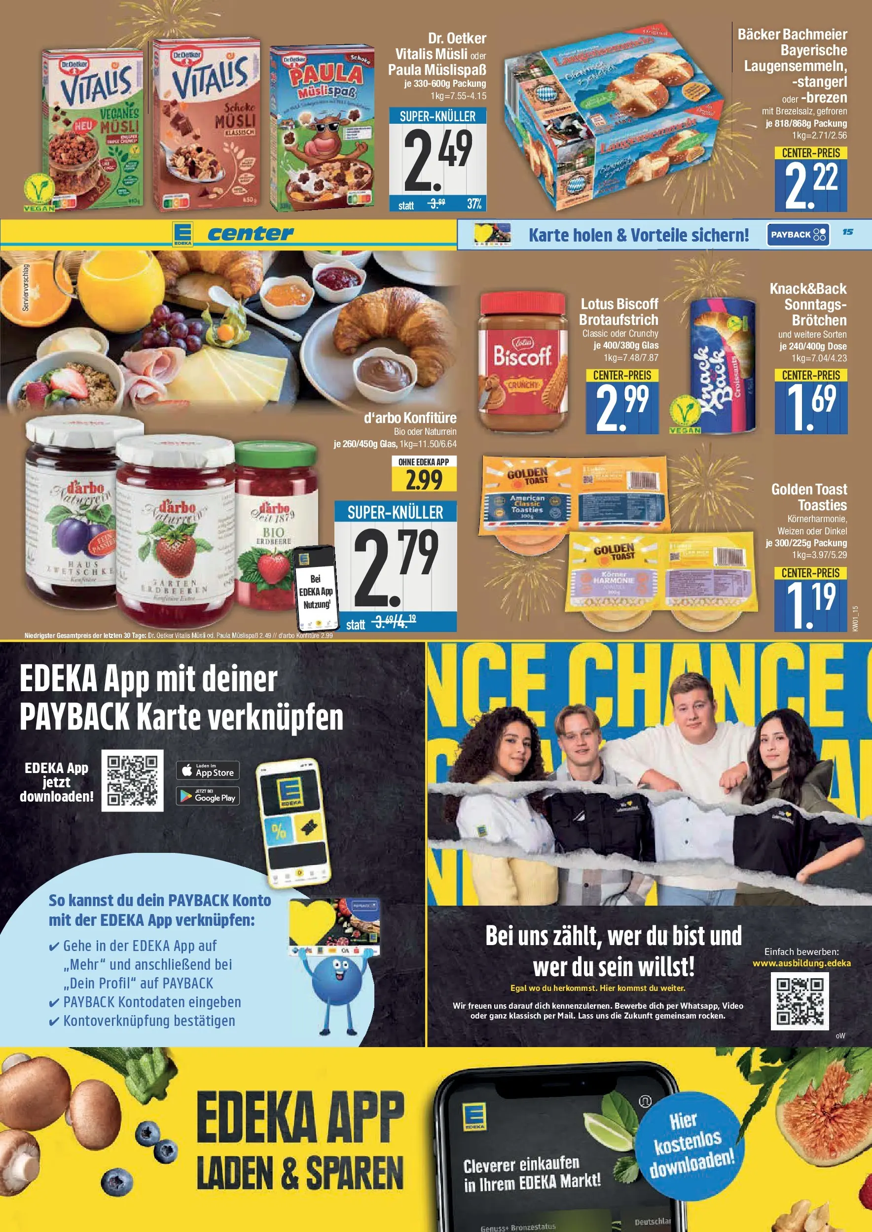 Edeka prospekt Piding	 (ab 29.12.2025) » Angebote Online | Seite: 15 | Produkte: Musli, Toast, Erdbeeren, Video