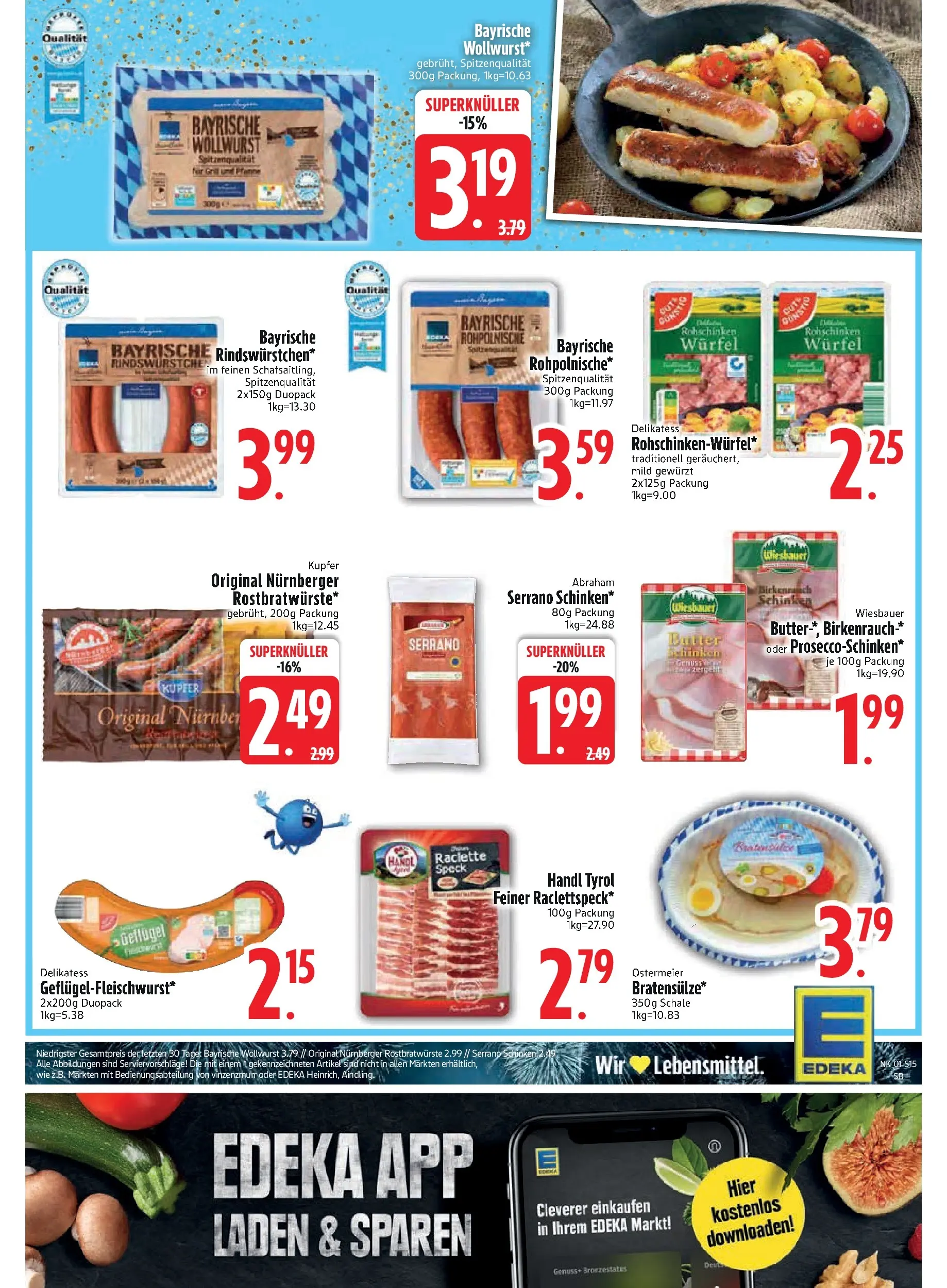 Edeka prospekt München	 (ab 28.12.2025) » Angebote Online | Seite: 17 | Produkte: Butter, Schinken, Raclette