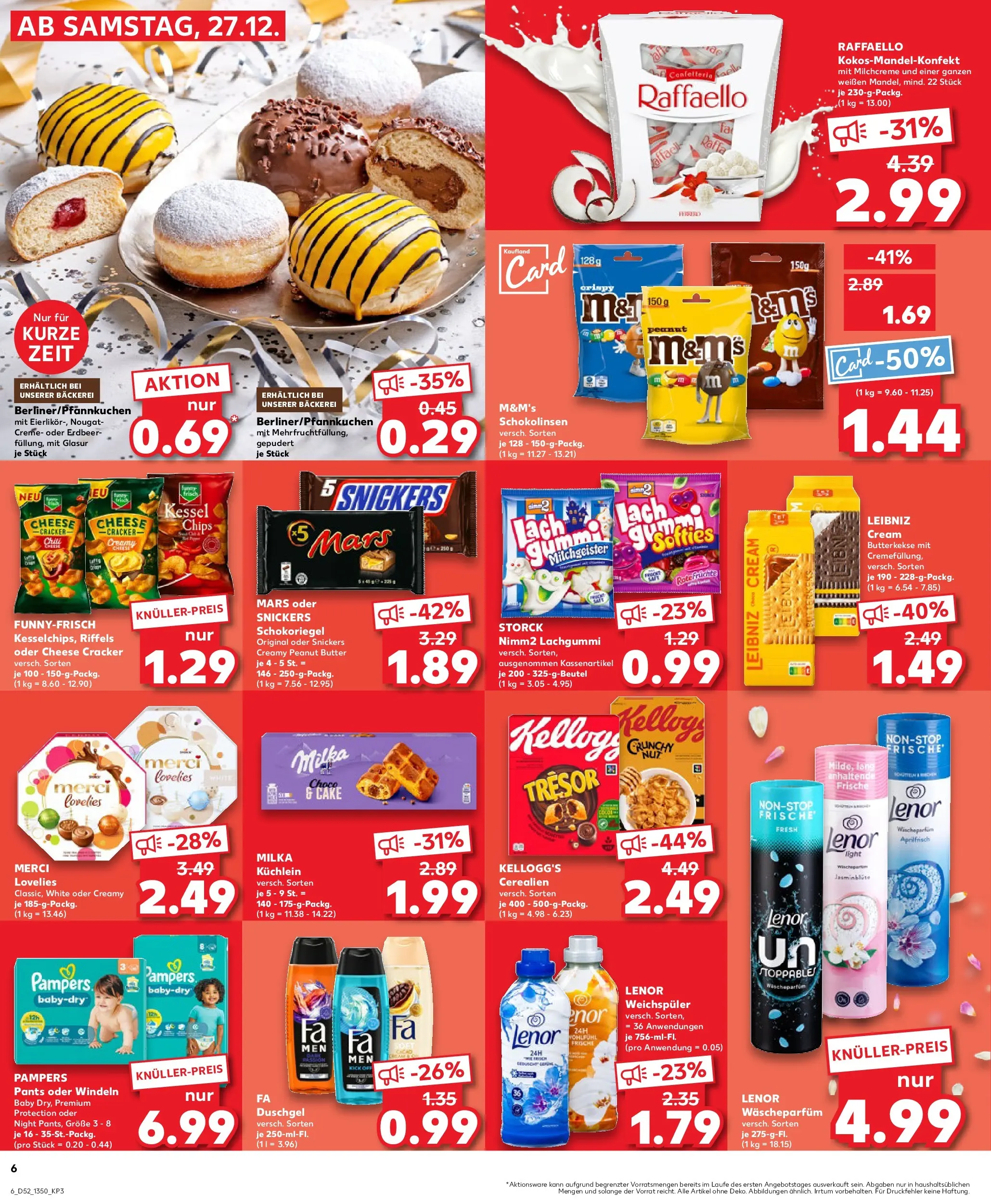 Prospekt Kaufland ab 26.12.2025 » Angebote Online zum Blättern | Seite: 6 | Produkte: Lenor, Fa duschgel, Pampers, Kellogg's