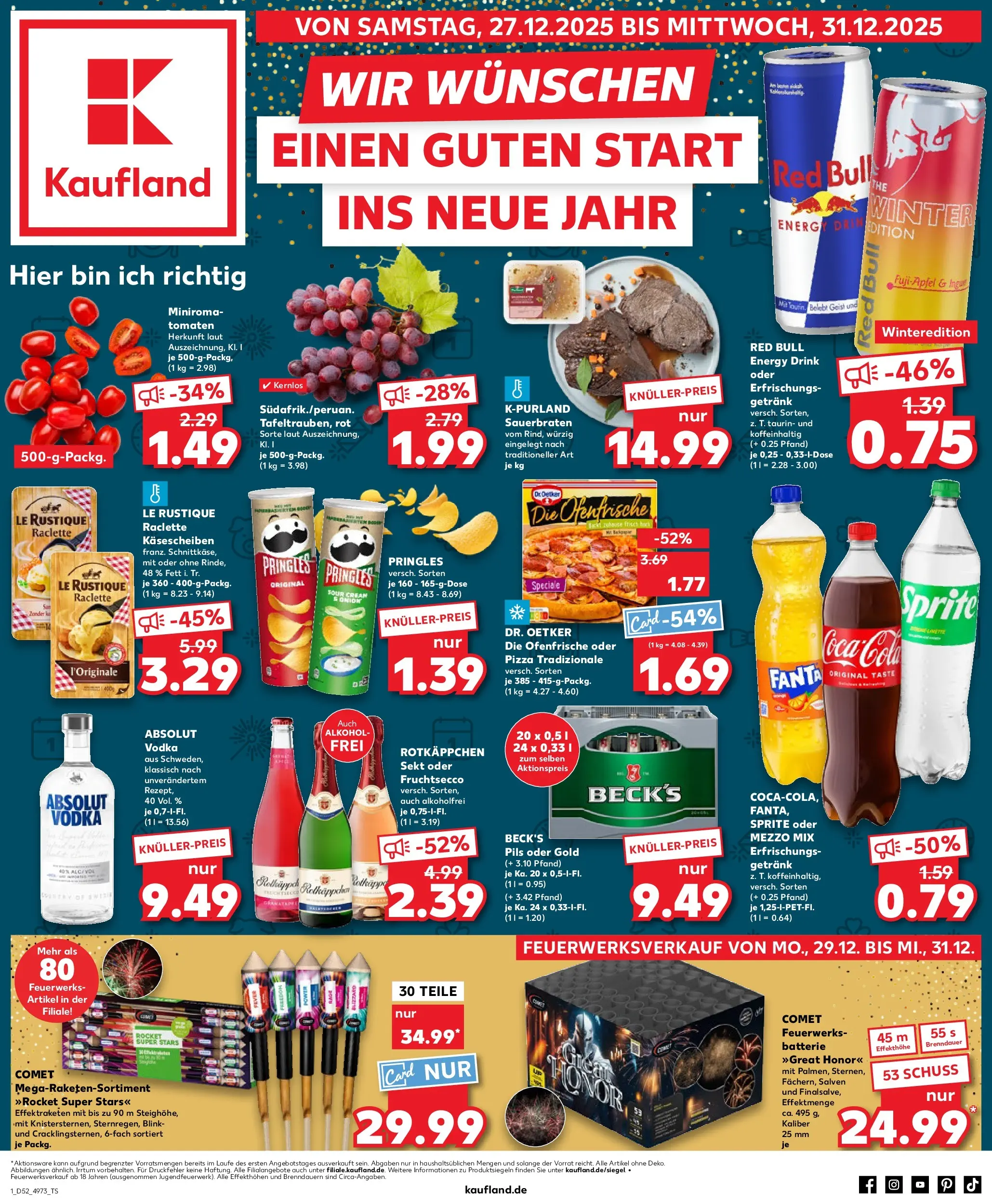 Prospekt Kaufland ab 26.12.2025 » Angebote Online zum Blättern | Seite: 1 | Produkte: Rotkappchen sekt, Mezzo mix, Energy, Chips