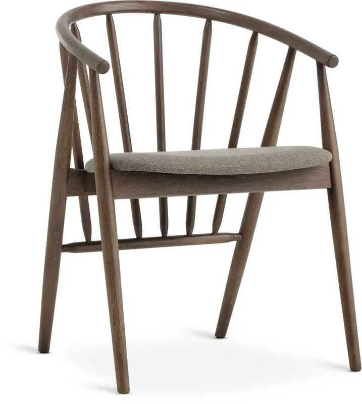 JYSK Кухненски стол LYKSBORG цвят тъмен дъб/тъмен пясък текстил