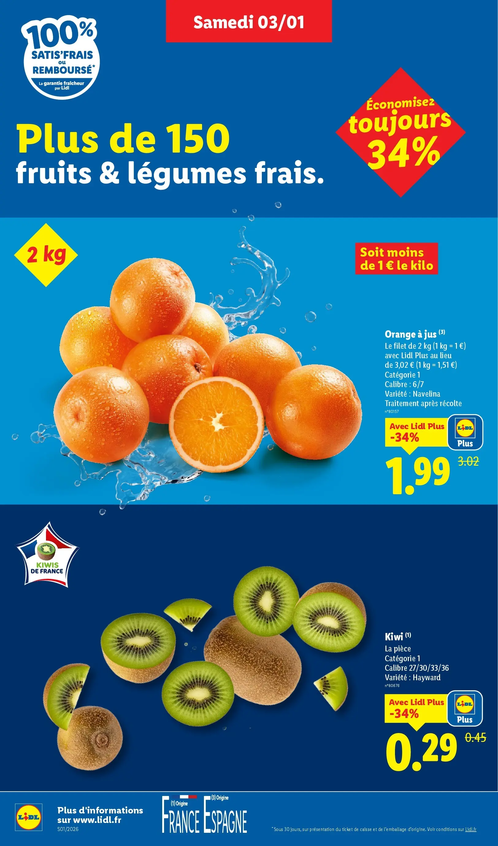 Catalogue LIDL du 02/01/2026 | Promo prospectus en ligne | Page: 2 | Produits: Orange a Jus, Orange, Jus, Kiwi