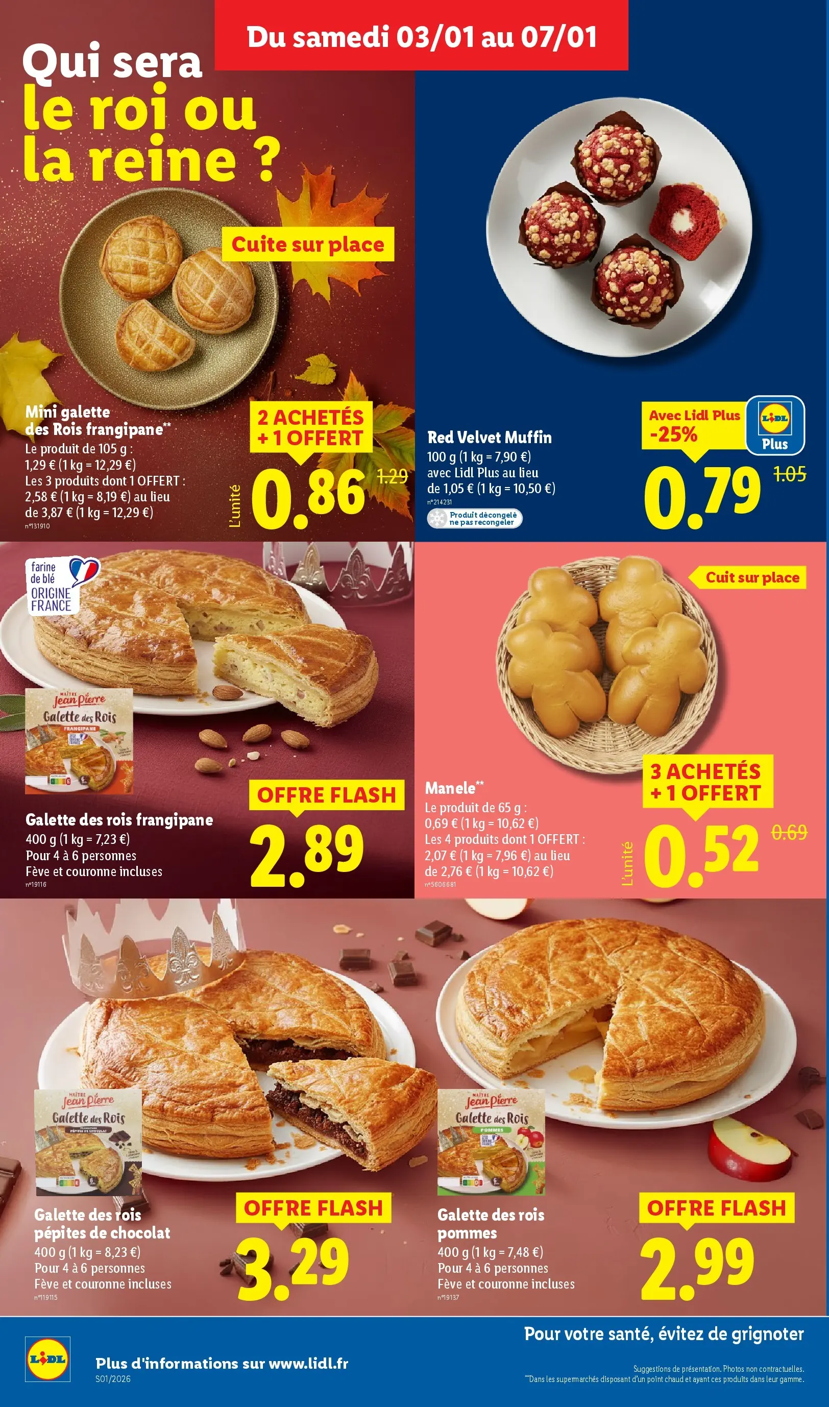 Catalogue LIDL du 02/01/2026 | Promo prospectus en ligne | Page: 12 | Produits: Galette des rois, Pépites de chocolat, Fève, Farine