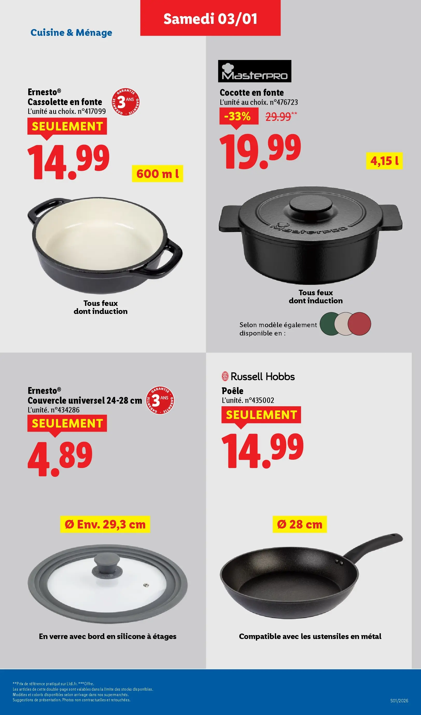 Catalogue LIDL du 02/01/2026 | Promo prospectus en ligne | Page: 41 | Produits: Poêle, Casserole