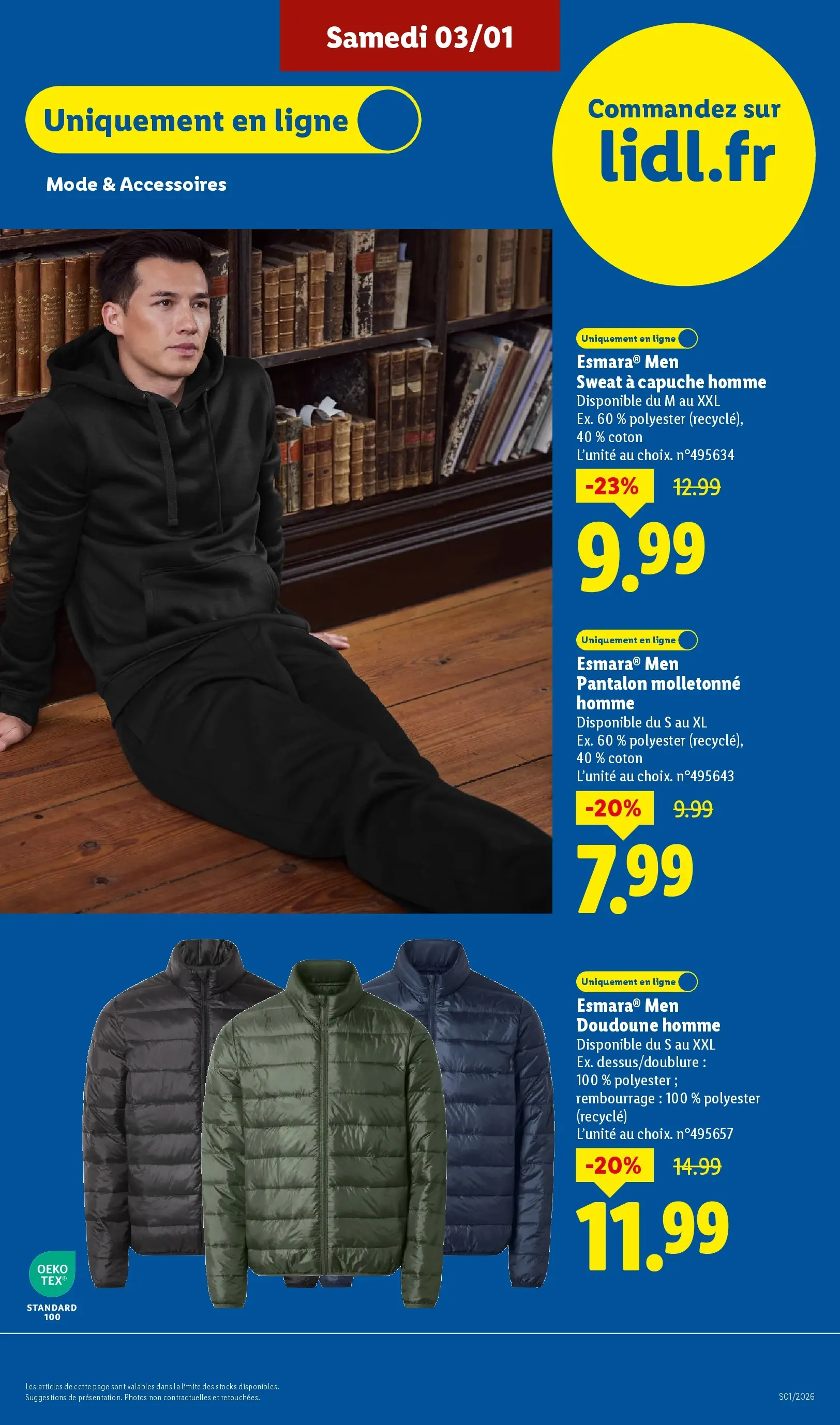 Catalogue LIDL du 02/01/2026 | Promo prospectus en ligne | Page: 53 | Produits: Coton, Sweat à capuche, Pantalon, Doudoune