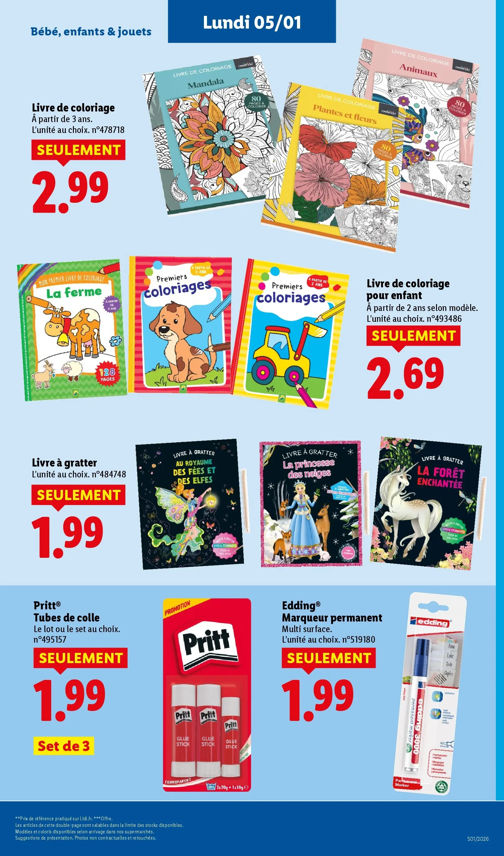 Catalogue LIDL du 02/01/2026 | Promo prospectus en ligne | Page: 69 | Produits: Livre de coloriage, Plantes, Jouets, Colle