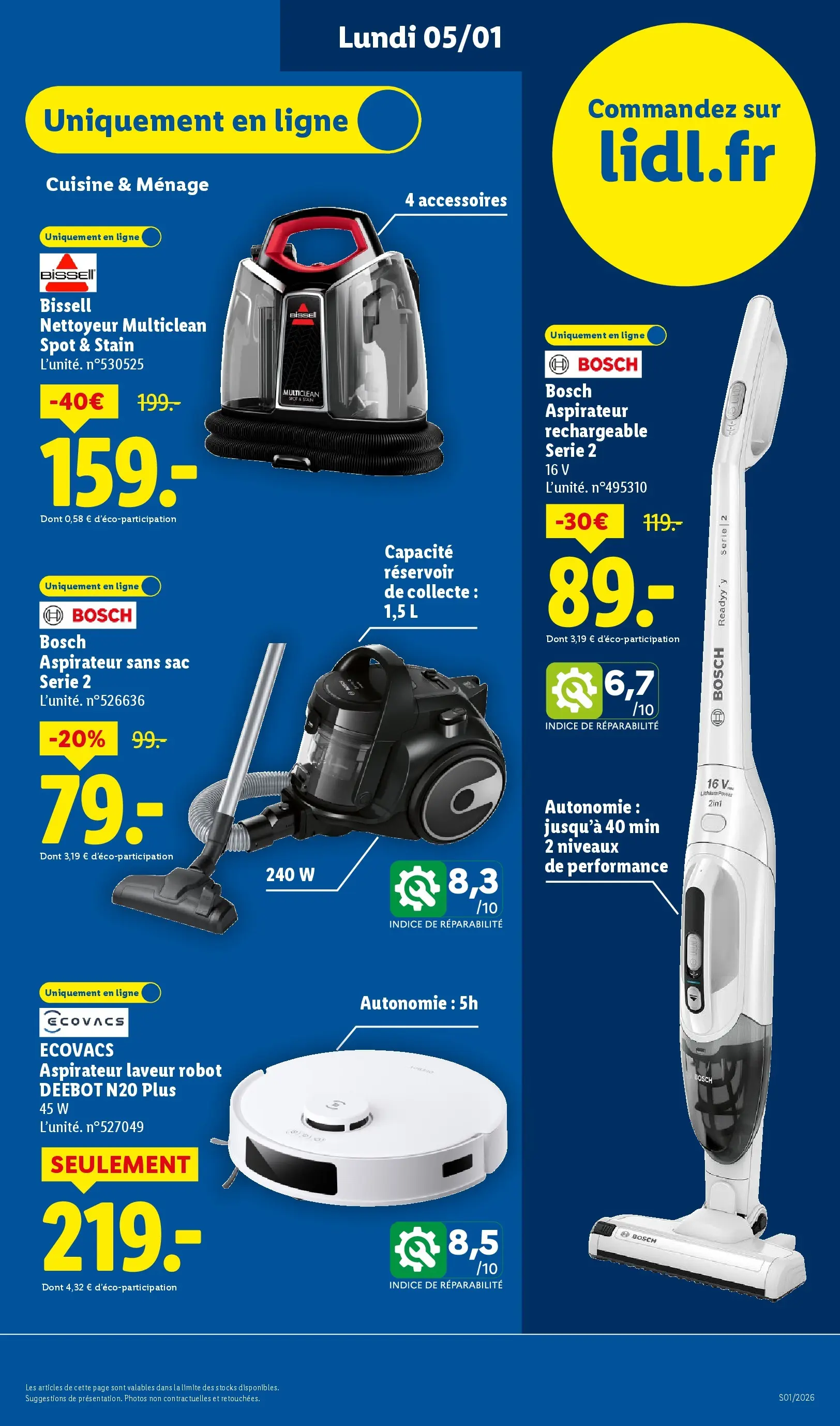 Catalogue LIDL du 02/01/2026 | Promo prospectus en ligne | Page: 71 | Produits: Sac, Aspirateur sans sac, Aspirateur, Robot