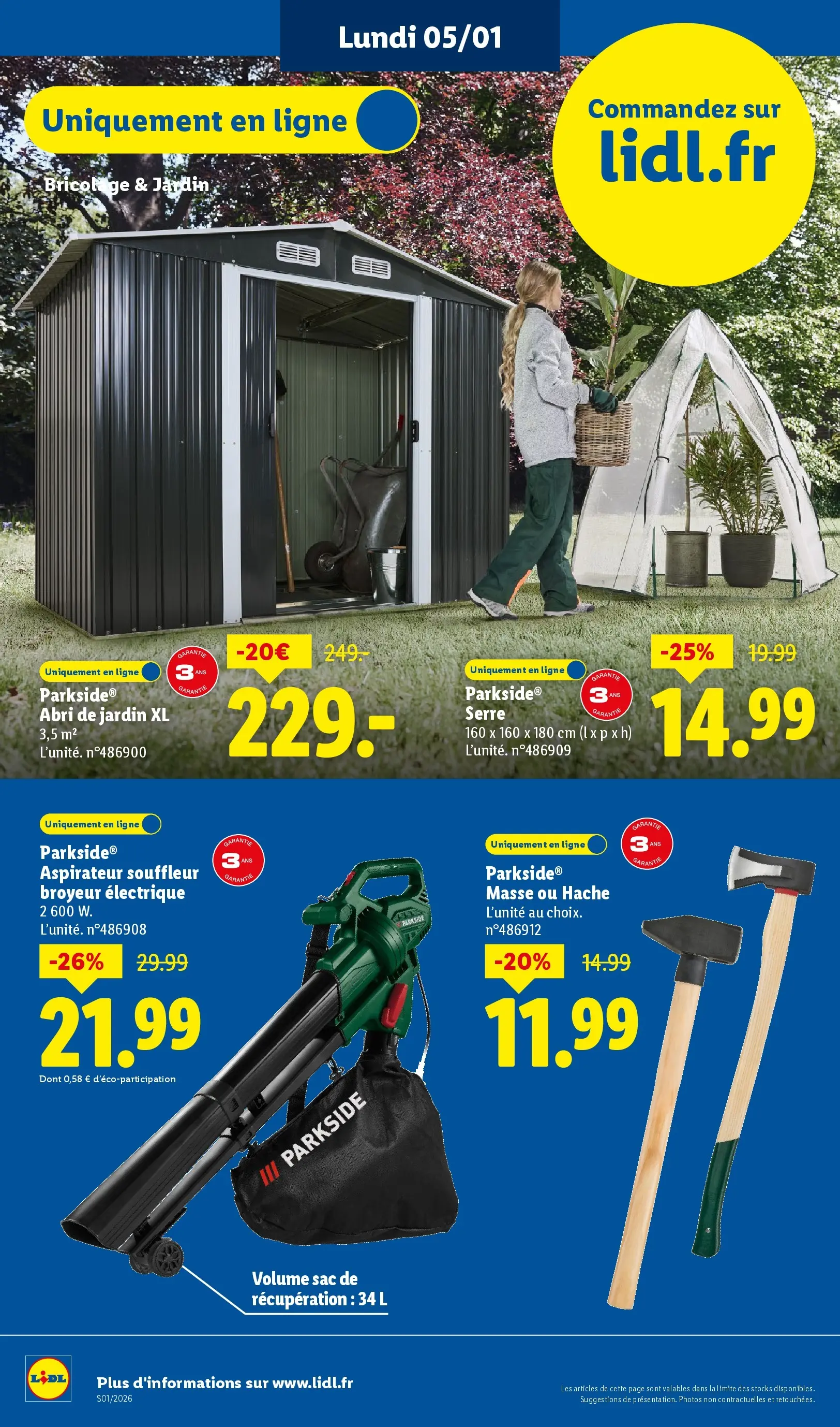 Catalogue LIDL du 02/01/2026 | Promo prospectus en ligne | Page: 72 | Produits: Sac, Aspirateur, Broyeur, Abri de jardin