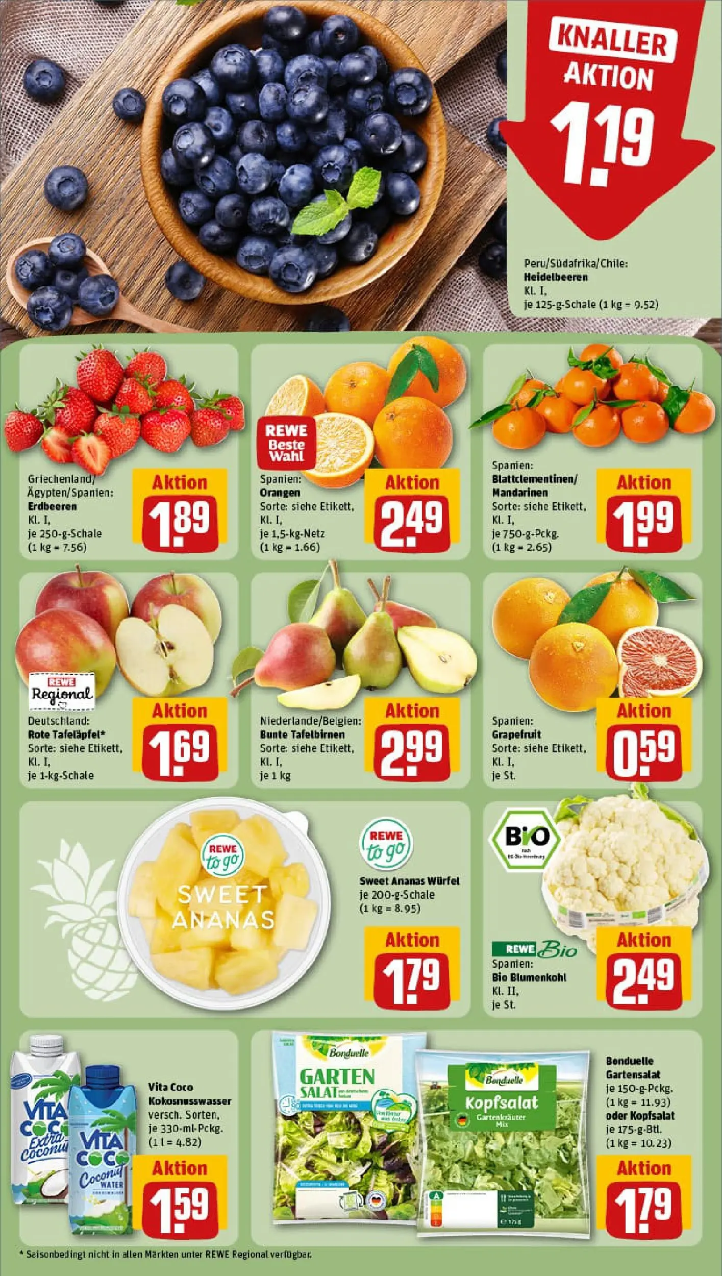 REWE Prospekt ab 28.12.2025 zum Blättern » Angebote | Seite: 6 | Produkte: Mandarinen, Orangen, Blumenkohl, Erdbeeren