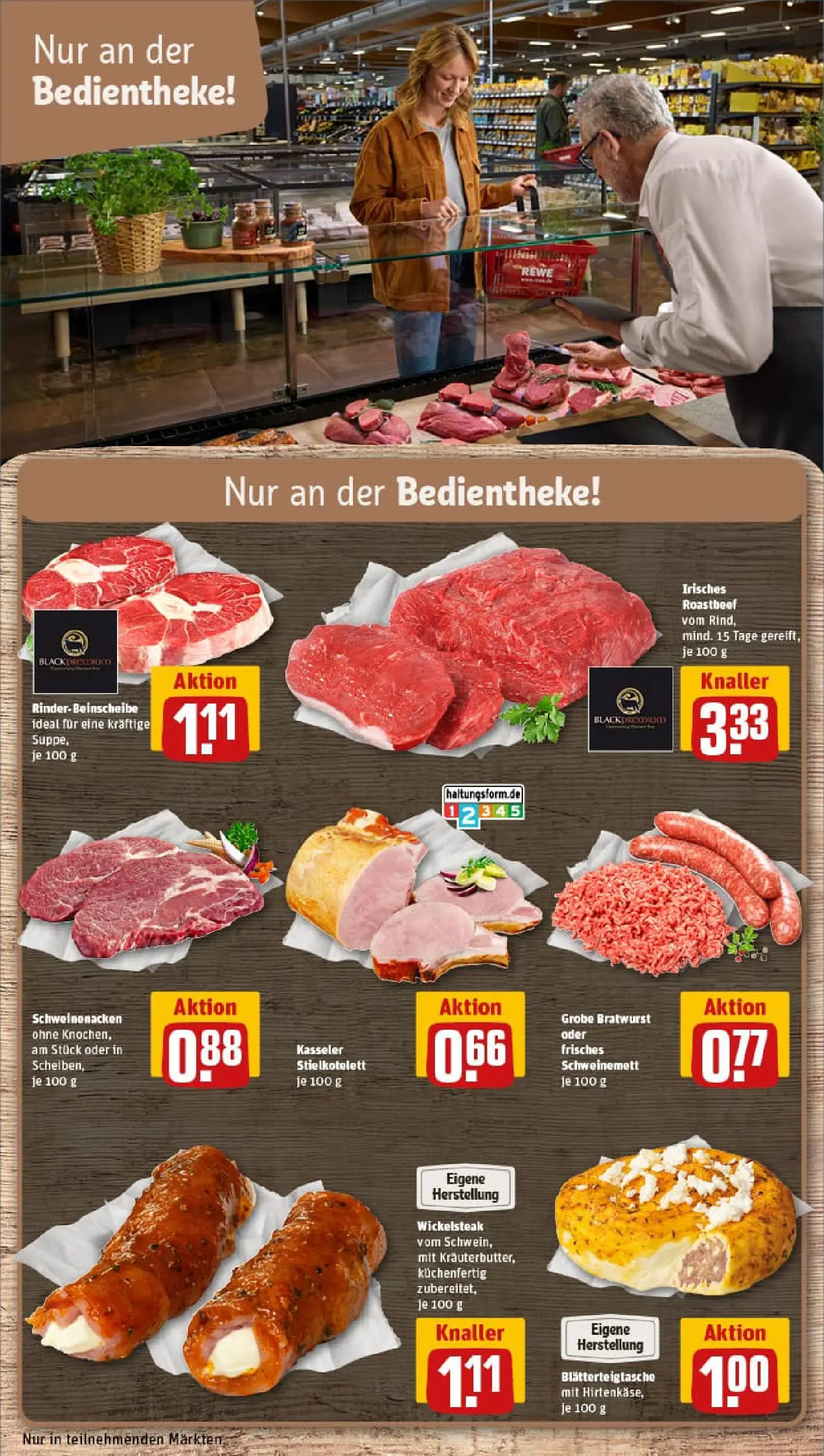 REWE Prospekt ab 28.12.2025 zum Blättern » Angebote | Seite: 10 | Produkte: Bratwurst, Schweinenacken, Roastbeef