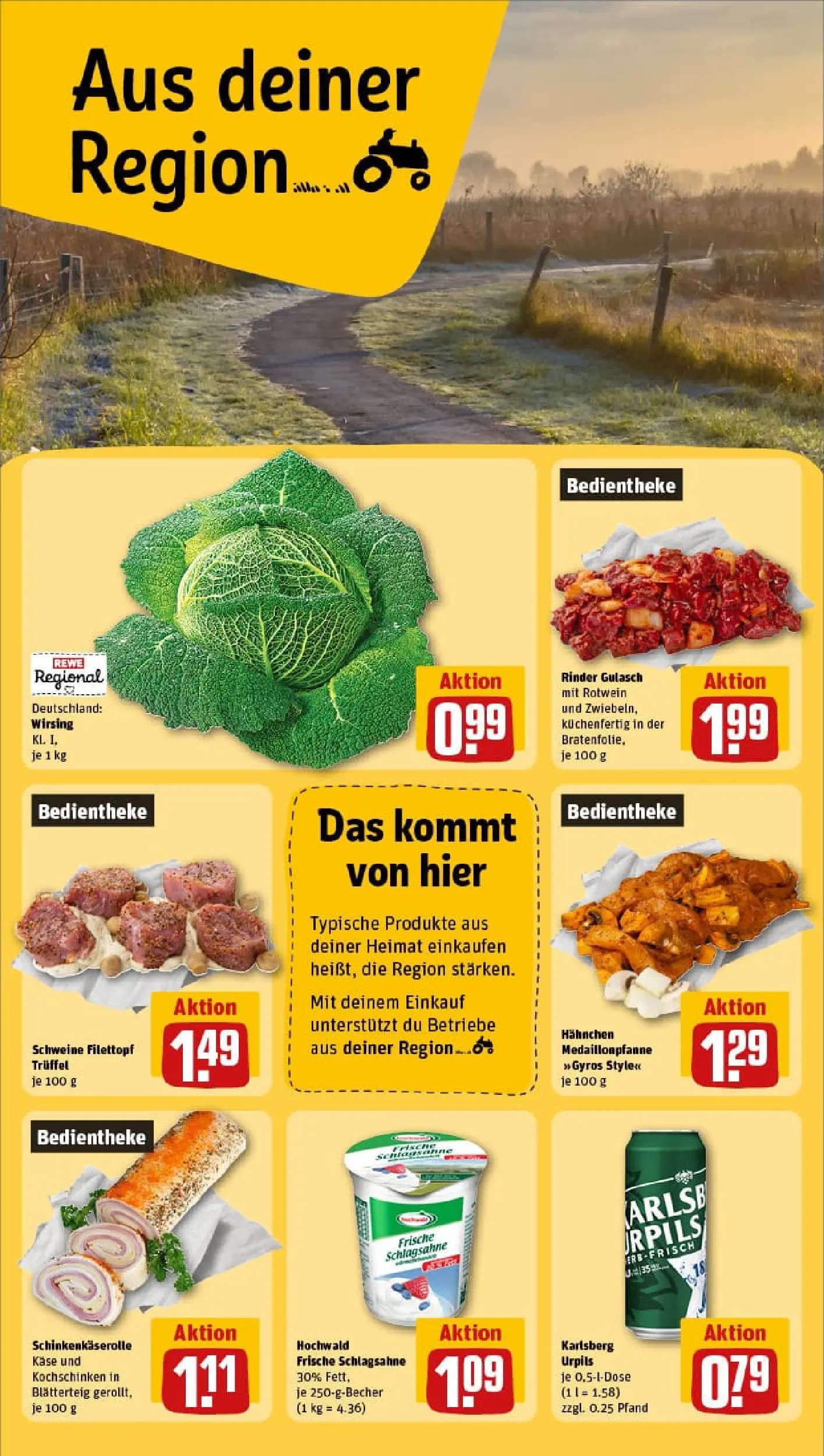 REWE Prospekt ab 28.12.2025 zum Blättern » Angebote | Seite: 22 | Produkte: Hahnchen, Käse, Rotwein, Gulasch