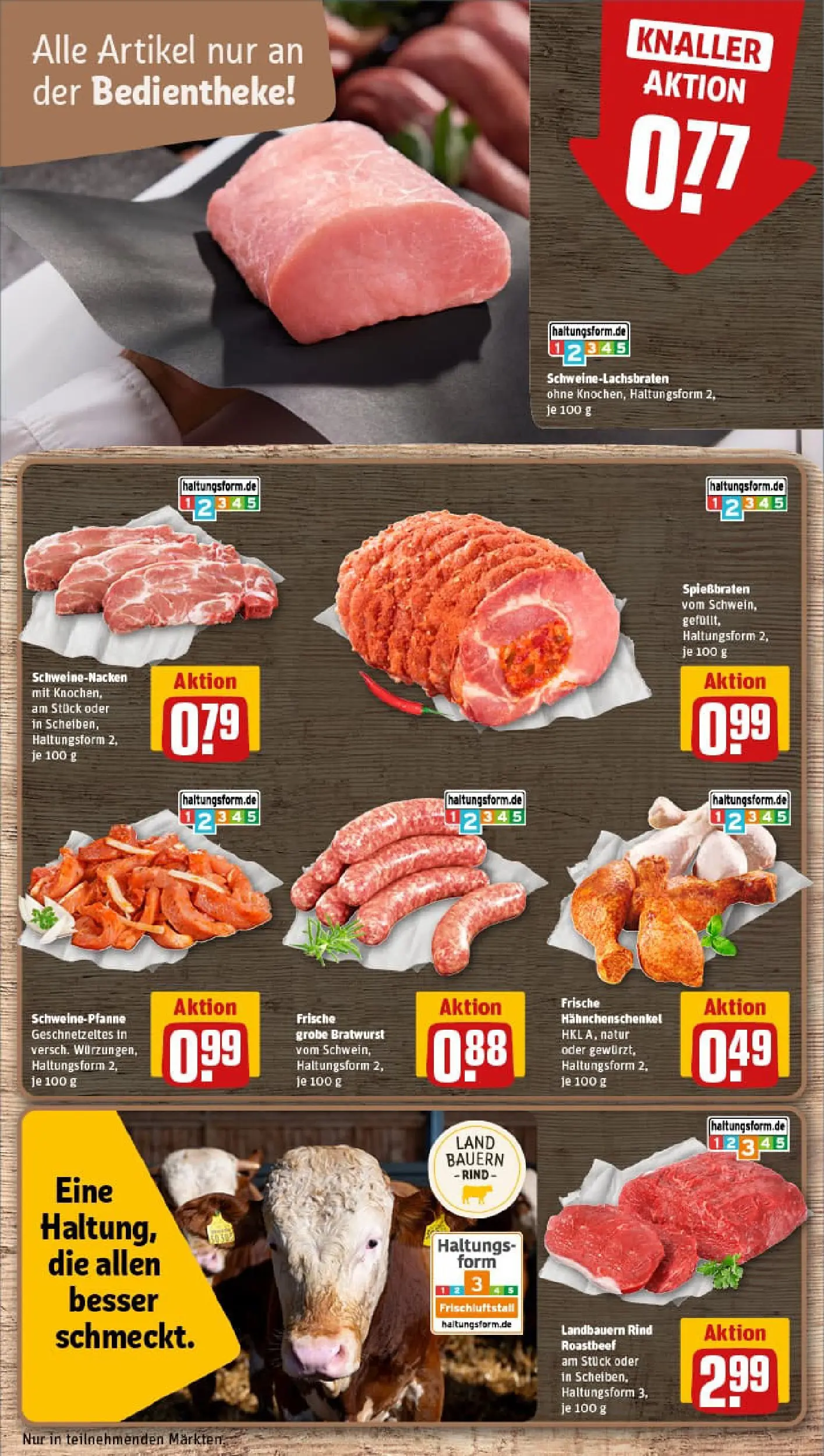 REWE Prospekt ab 29.12.2025 zum Blättern » Angebote | Seite: 10 | Produkte: Hahnchenschenkel, Bratwurst, Schweinenacken, Roastbeef