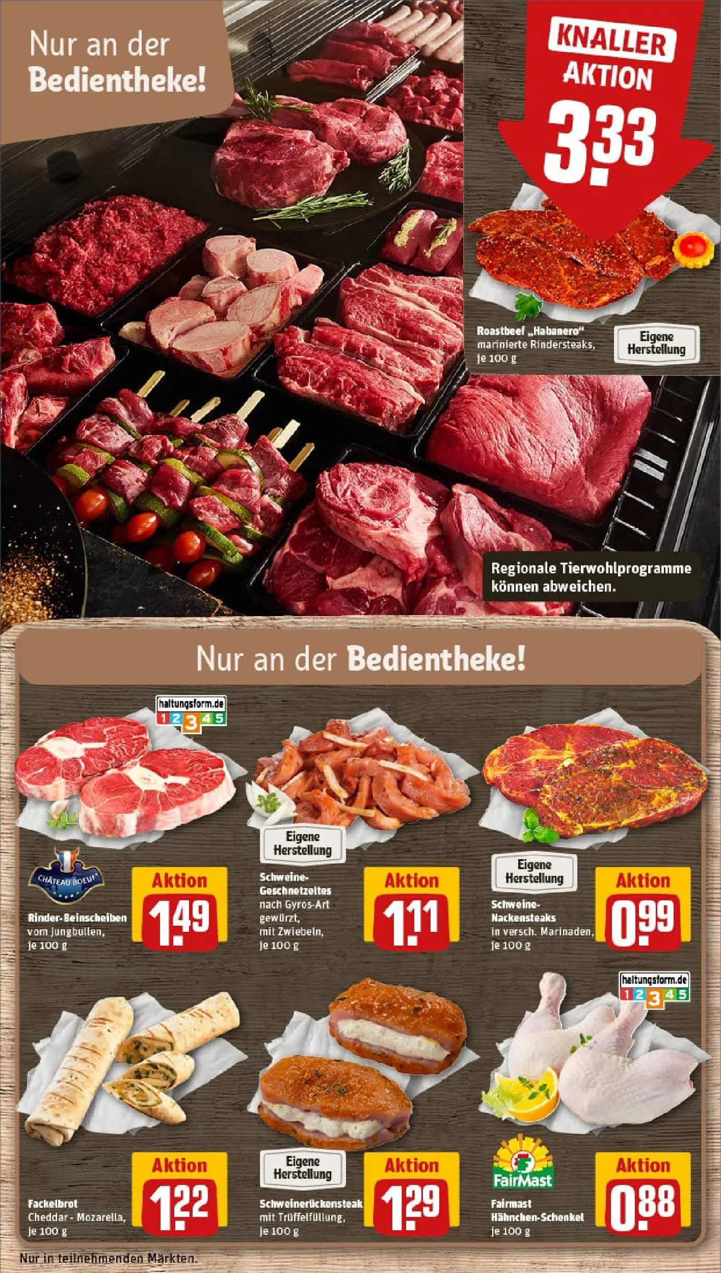 REWE Prospekt ab 29.12.2025 zum Blättern » Angebote | Seite: 10 | Produkte: Nackensteaks, Hahnchenschenkel, Roastbeef, Steak
