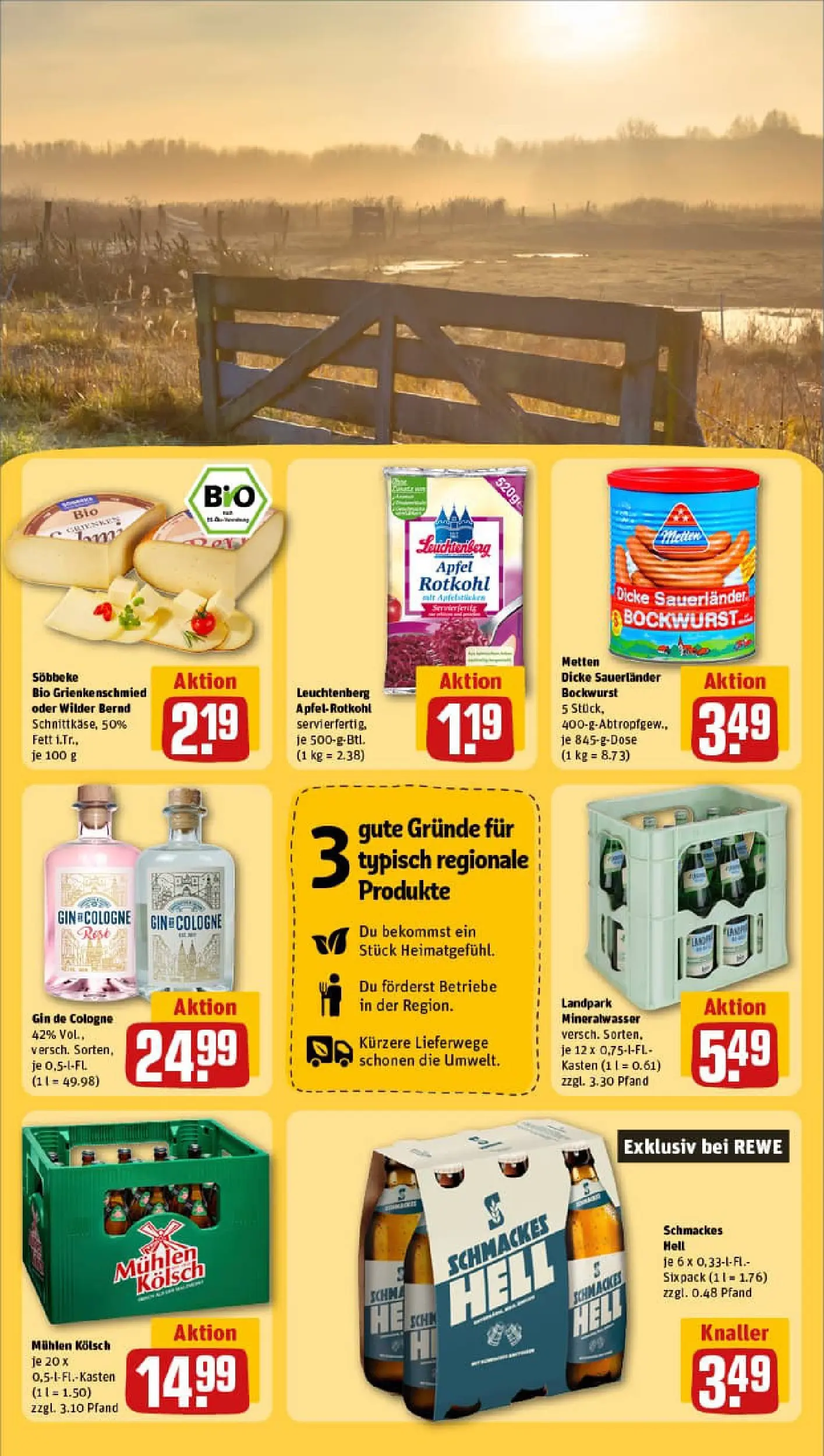 REWE Prospekt ab 29.12.2025 zum Blättern » Angebote | Seite: 23 | Produkte: Dicke sauerlander bockwurst, Äpfel, Apple, Gin