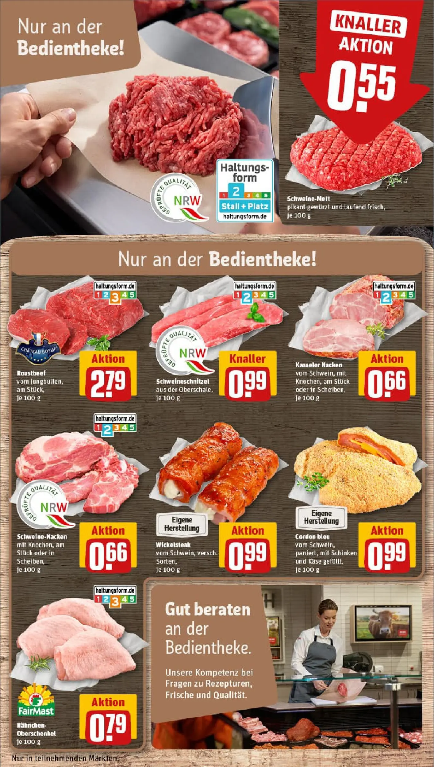 REWE Prospekt ab 28.12.2025 zum Blättern » Angebote | Seite: 10 | Produkte: Hahnchen, Käse, Roastbeef, Steak