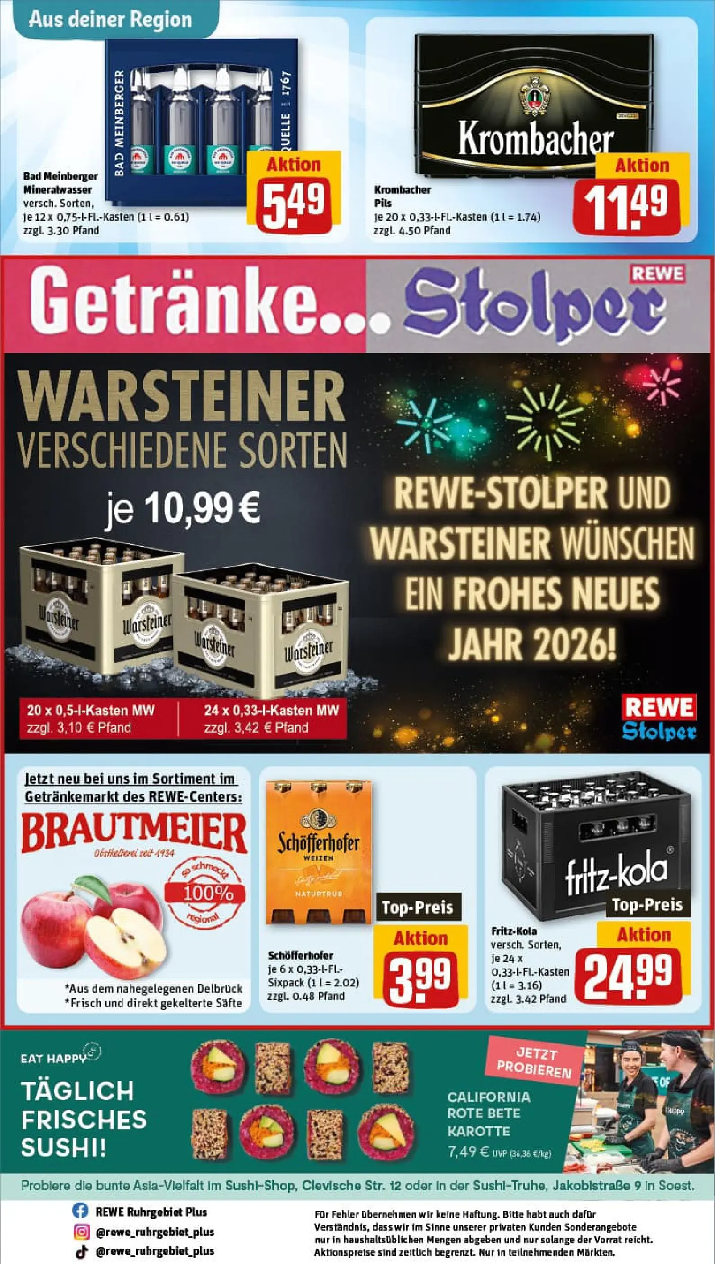 REWE Prospekt ab 29.12.2025 zum Blättern » Angebote | Seite: 28 | Produkte: Cola, Bad, Apple, Karotte