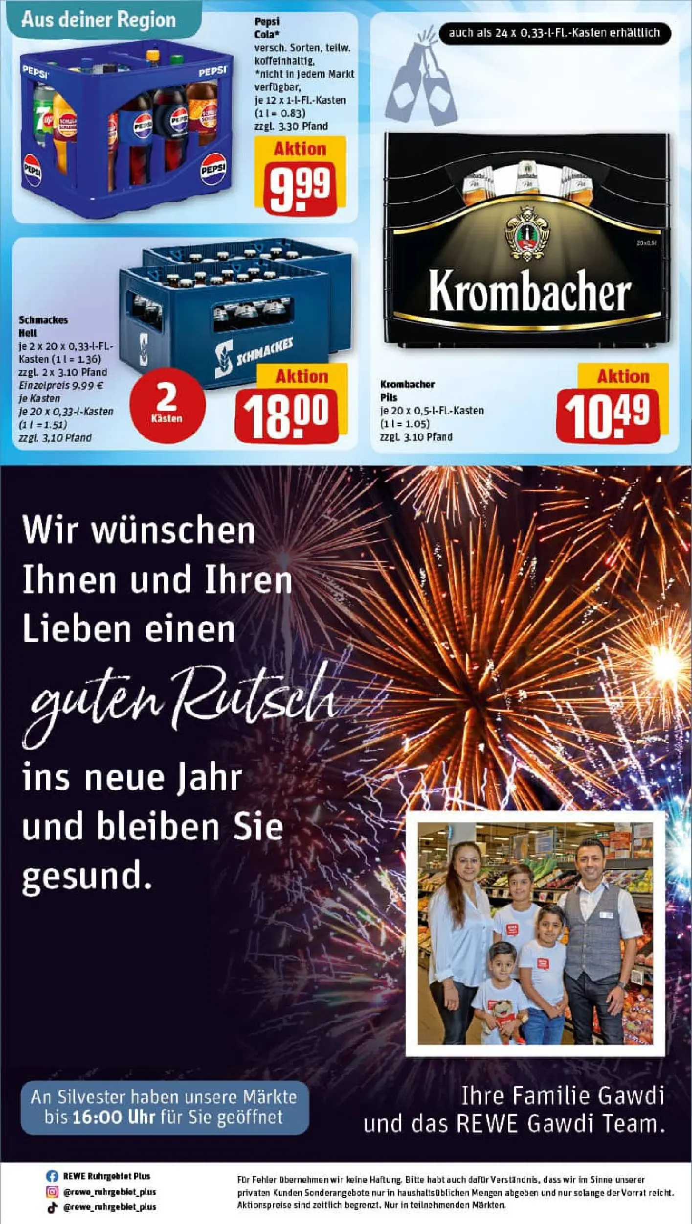 REWE Prospekt ab 29.12.2025 zum Blättern » Angebote | Seite: 28 | Produkte: Cola, Pils, Krombacher, Pepsi