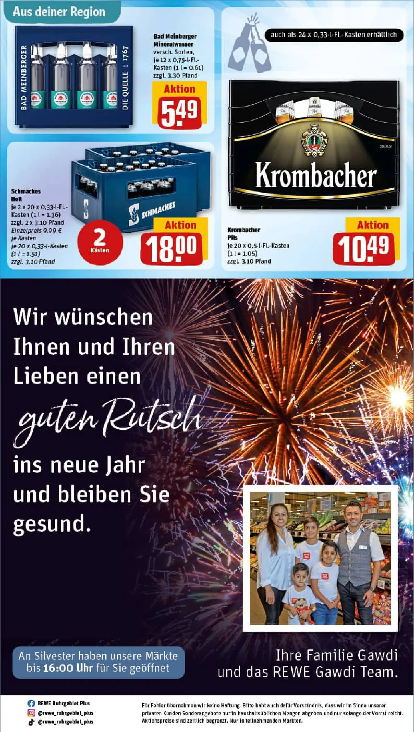 REWE Prospekt ab 29.12.2025 zum Blättern » Angebote | Seite: 28 | Produkte: Bad, Mineralwasser, Krombacher, Uhr