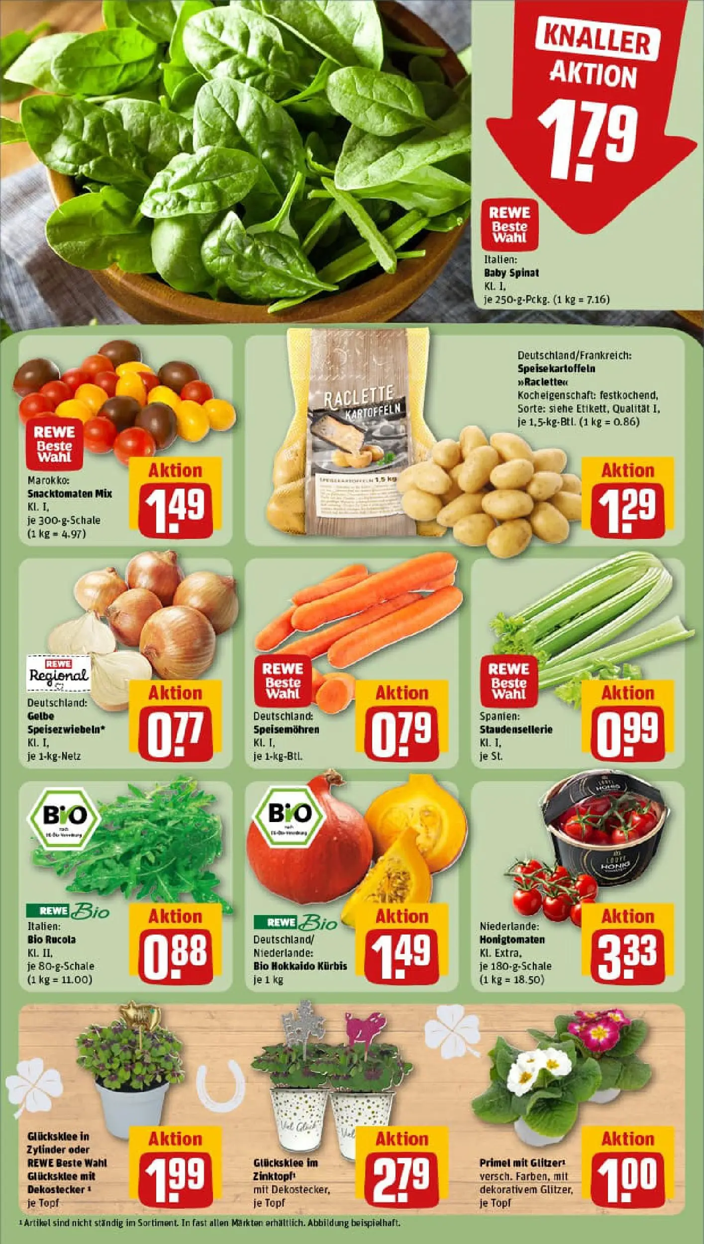 REWE Prospekt ab 29.12.2025 zum Blättern » Angebote | Seite: 7 | Produkte: Rucola, Kartoffeln, Kürbis, Raclette