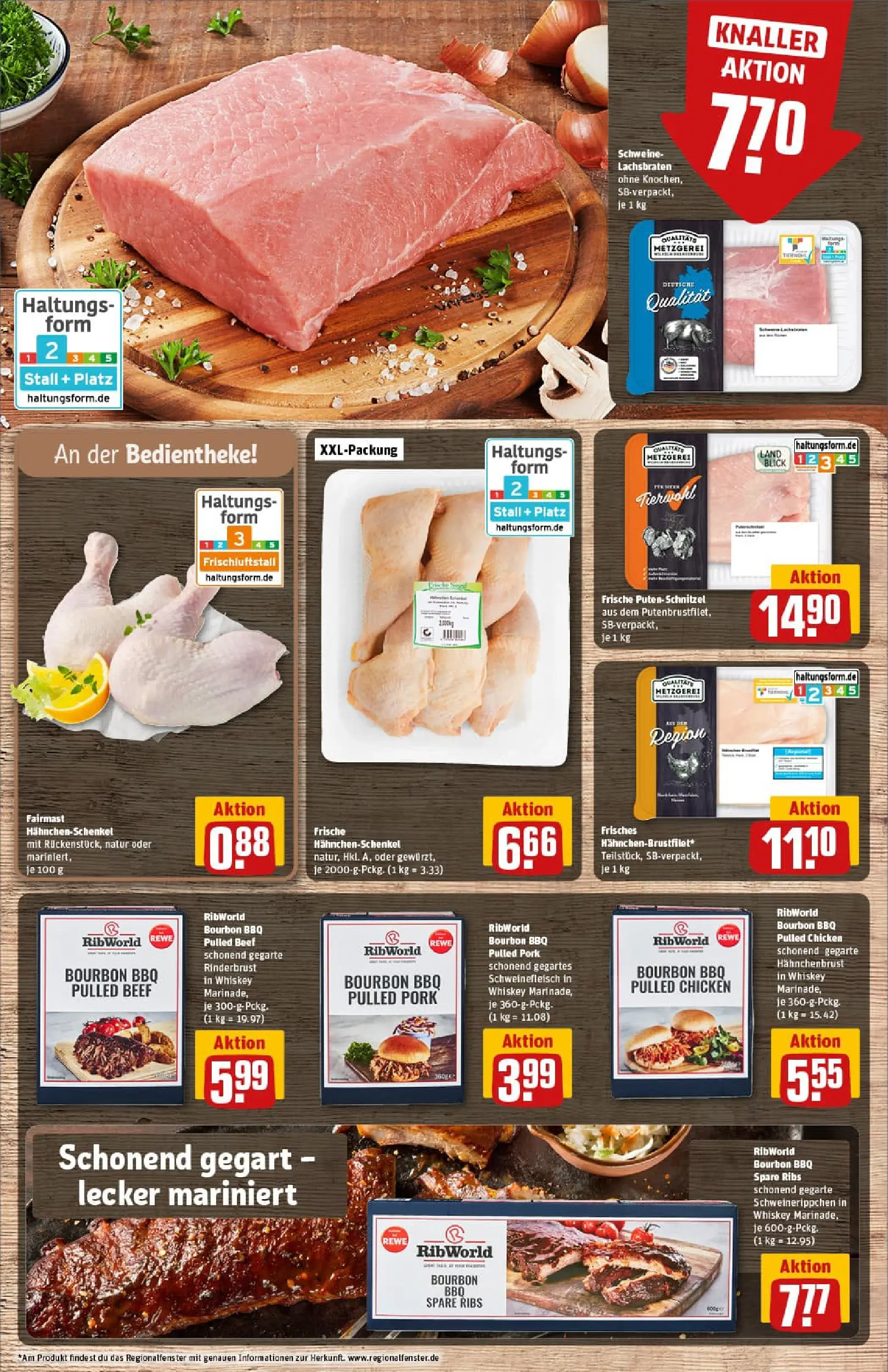 REWE Prospekt ab 29.12.2025 zum Blättern » Angebote | Seite: 8 | Produkte: Hahnchenschenkel, Spare ribs, Schnitzel, Schweinefleisch
