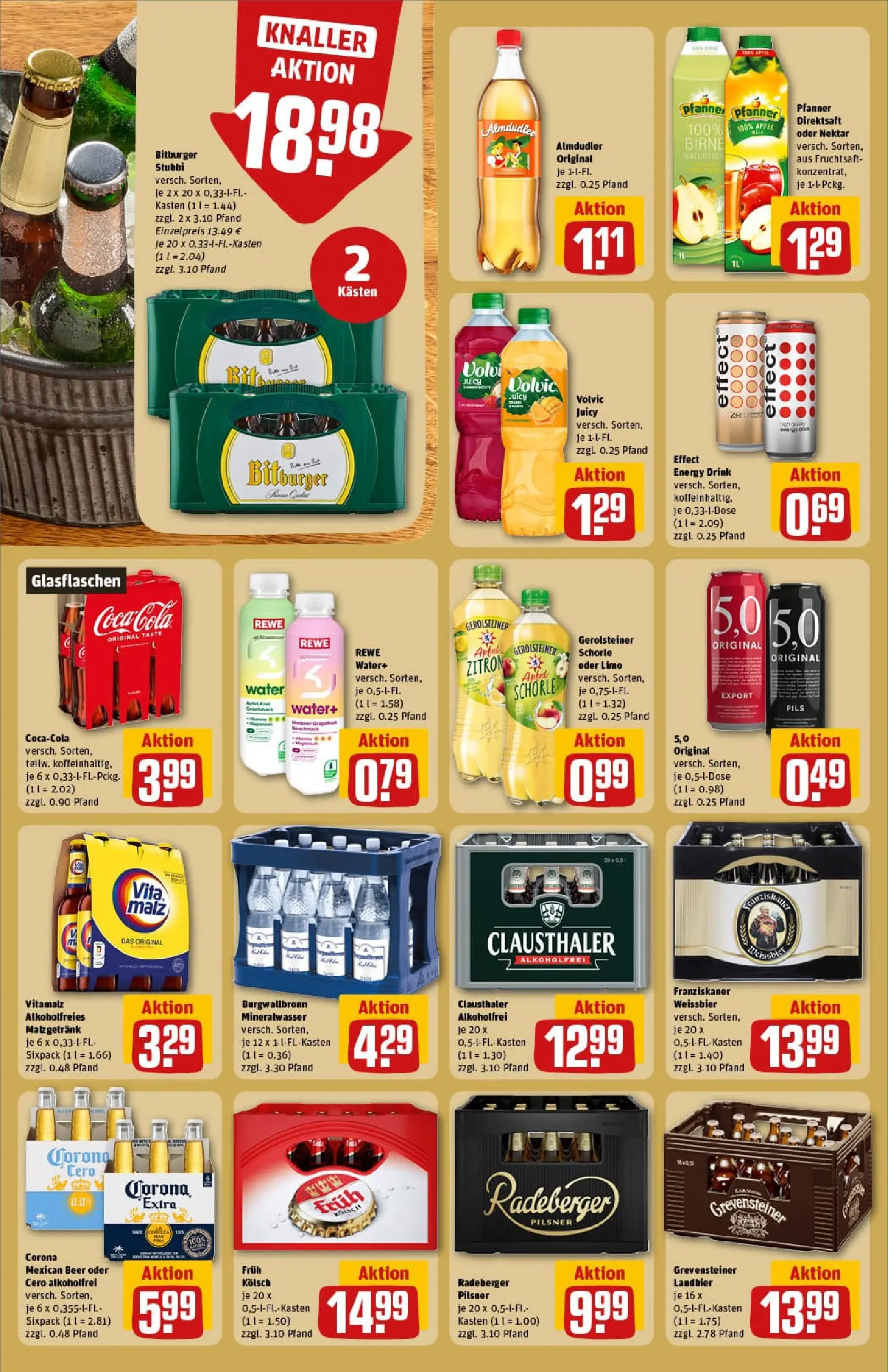 REWE Prospekt ab 29.12.2025 zum Blättern » Angebote | Seite: 18 | Produkte: Energy, Bier, Äpfel, Volvic