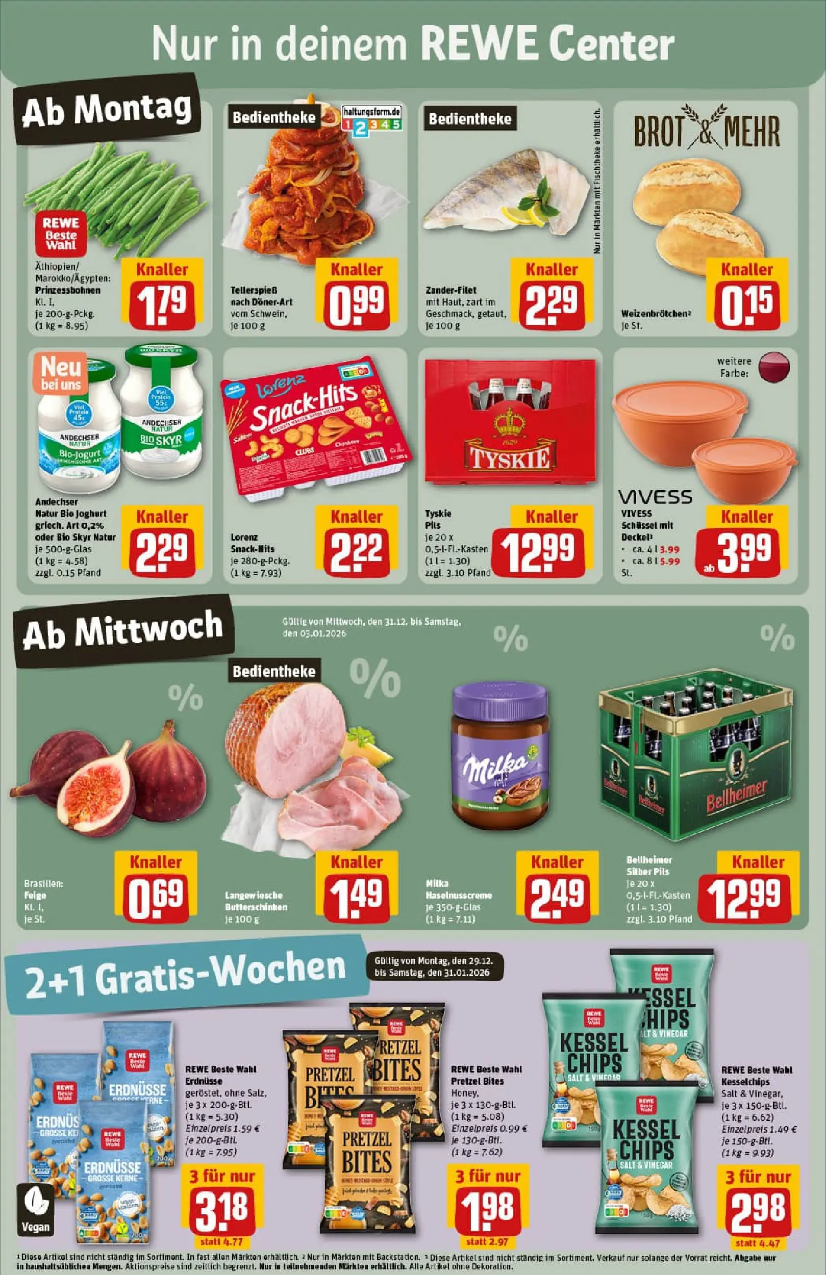 REWE Prospekt ab 29.12.2025 zum Blättern » Angebote | Seite: 3 | Produkte: Butter, Milka, Skyr, Brot