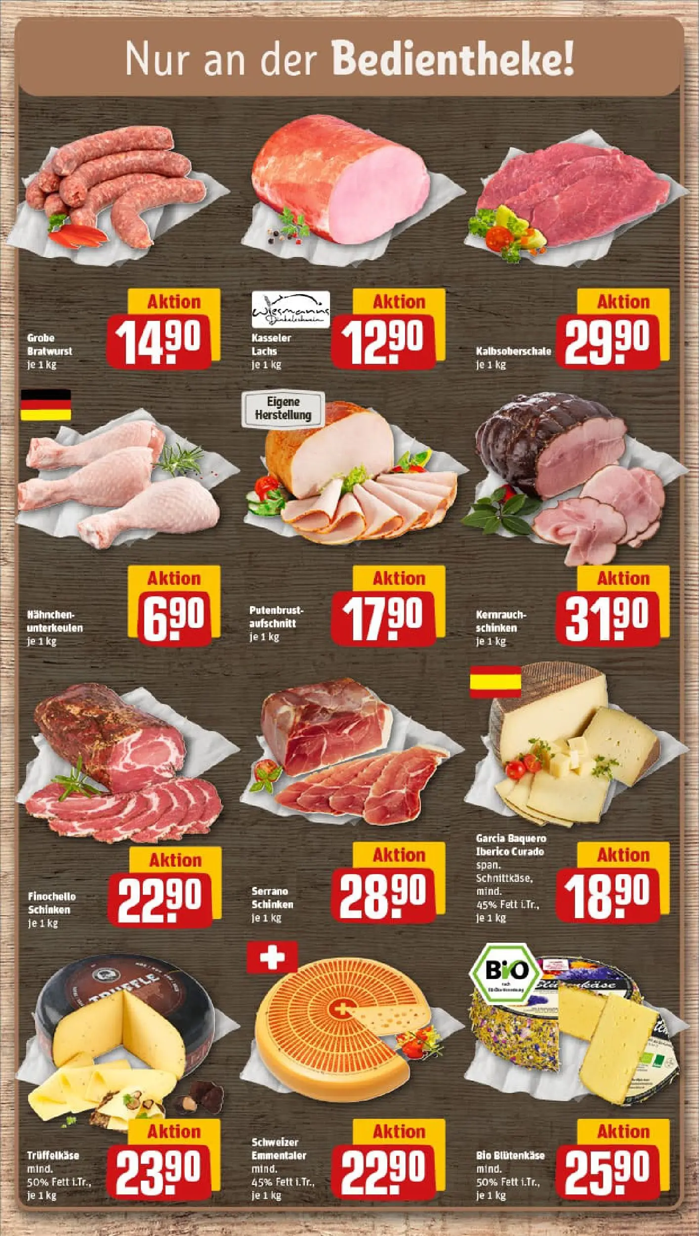 REWE Prospekt ab 29.12.2025 zum Blättern » Angebote | Seite: 8 | Produkte: Hahnchen, Bratwurst, Lachs, Serrano schinken