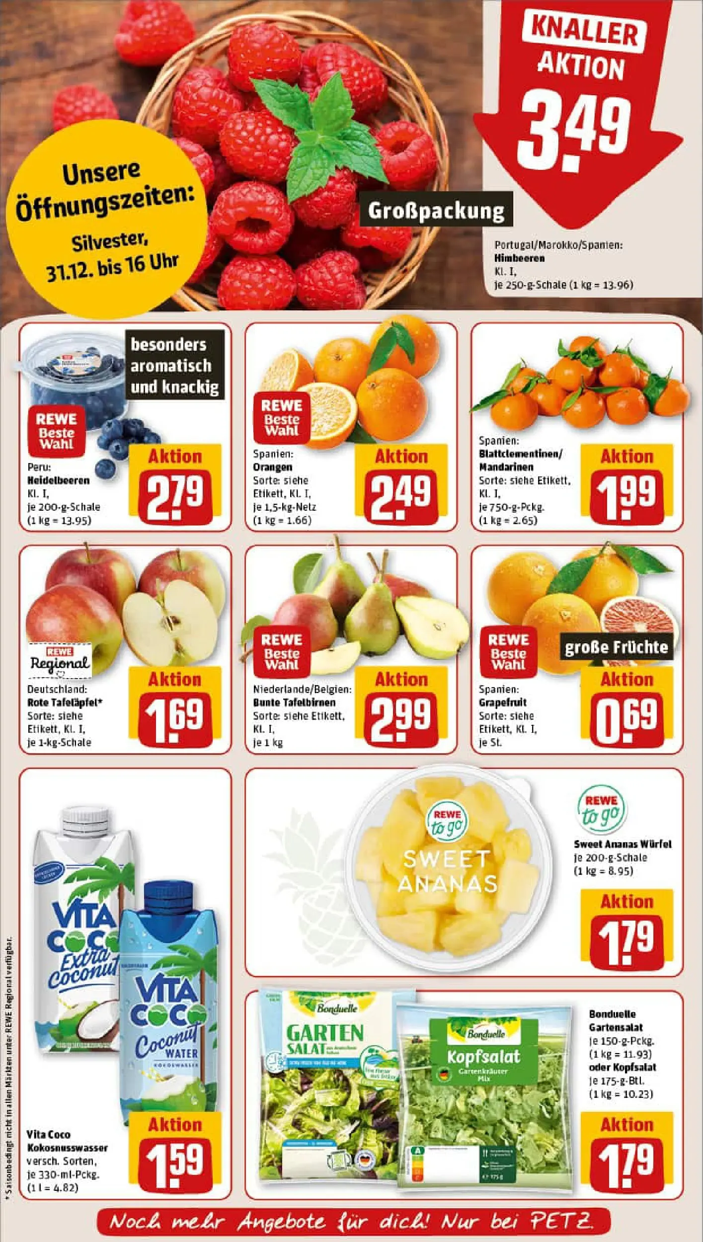 REWE Prospekt ab 29.12.2025 zum Blättern » Angebote | Seite: 6 | Produkte: Mandarinen, Ananas, Grapefruit, Salat
