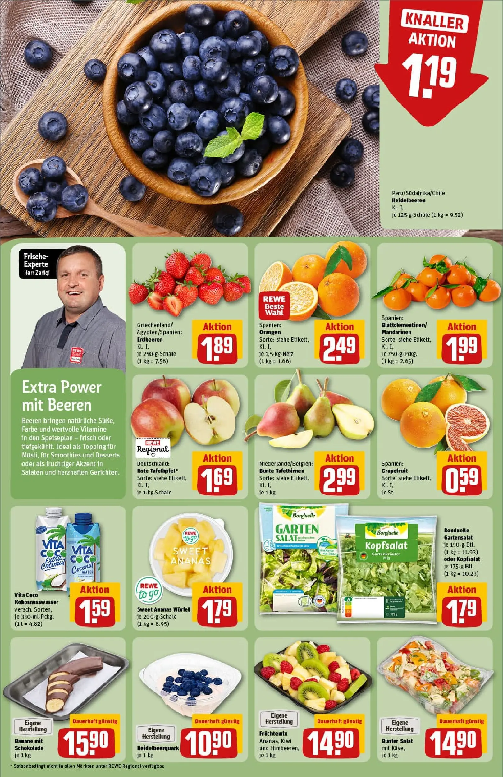 REWE Prospekt ab 29.12.2025 zum Blättern » Angebote | Seite: 6 | Produkte: Mandarinen, Grapefruit, Erdbeeren, Salat