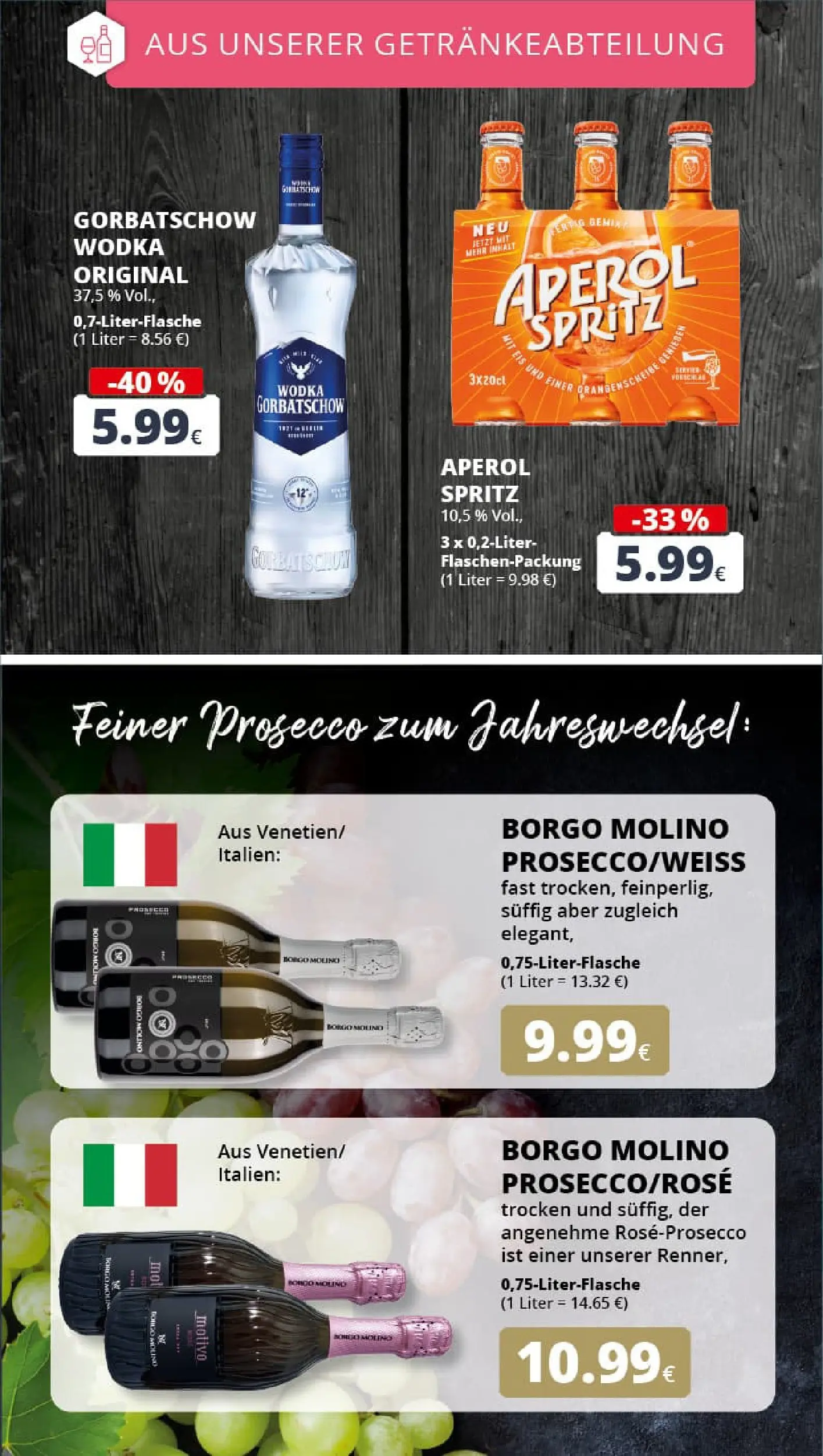 REWE Prospekt ab 29.12.2025 zum Blättern » Angebote | Seite: 20 | Produkte: Prosecco, Aperol, Vodka, Wodka