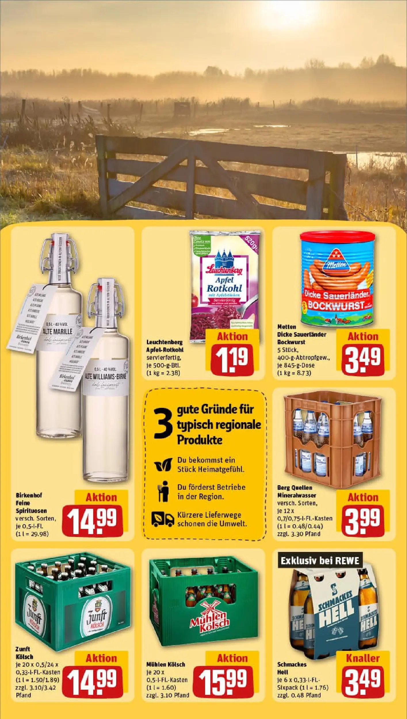 REWE Prospekt ab 29.12.2025 zum Blättern » Angebote | Seite: 23 | Produkte: Bockwurst, Dicke sauerlander bockwurst, Rotkohl, Mineralwasser