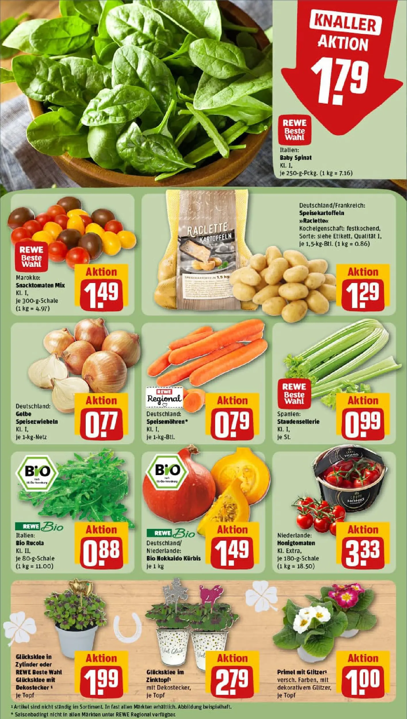 REWE Prospekt ab 29.12.2025 zum Blättern » Angebote | Seite: 7 | Produkte: Rucola, Kartoffeln, Kürbis, Raclette
