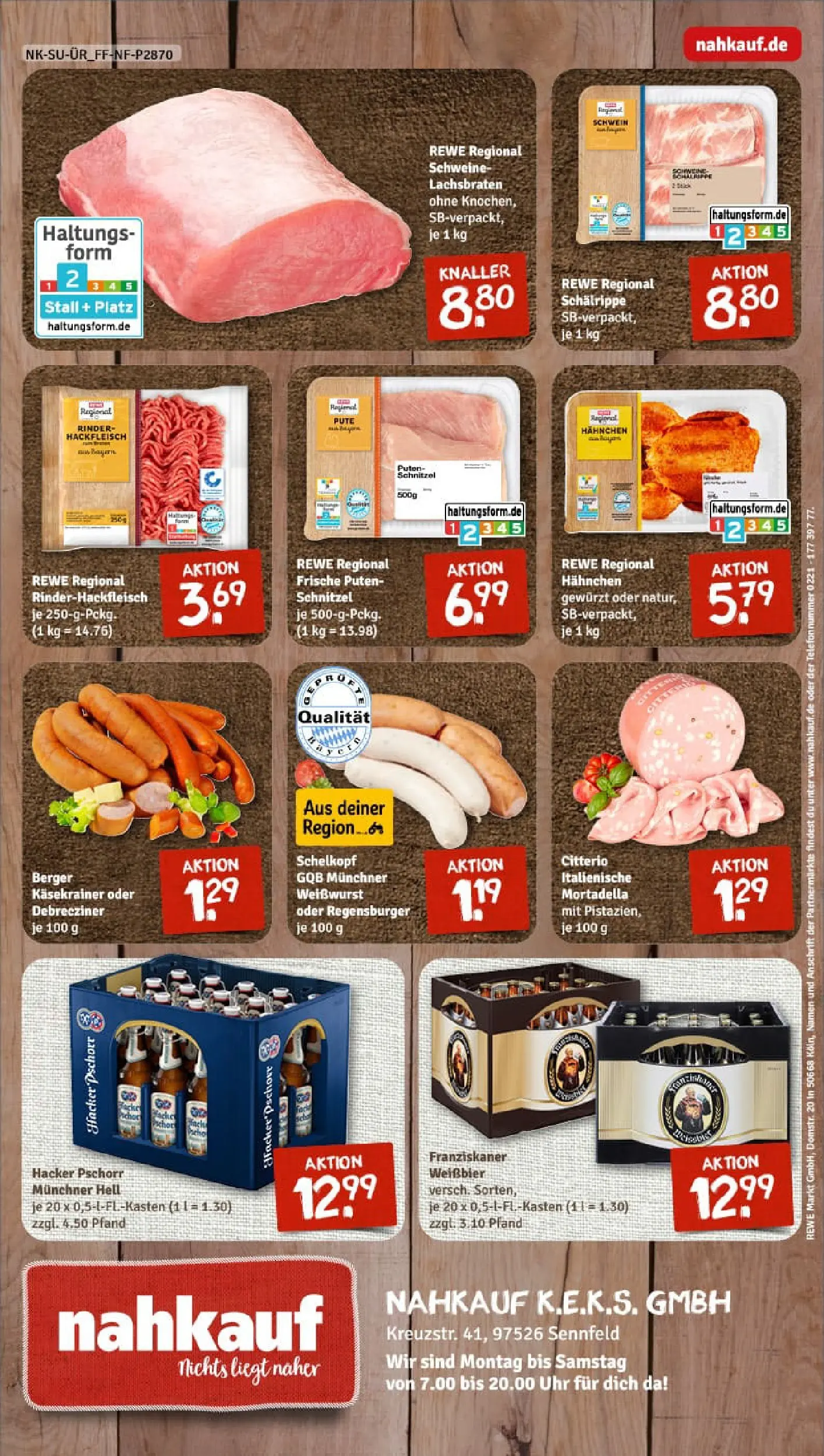 REWE Prospekt ab 29.12.2025 zum Blättern » Angebote | Seite: 8 | Produkte: Hahnchen, Käsekrainer, Weißwurst, Hackfleisch