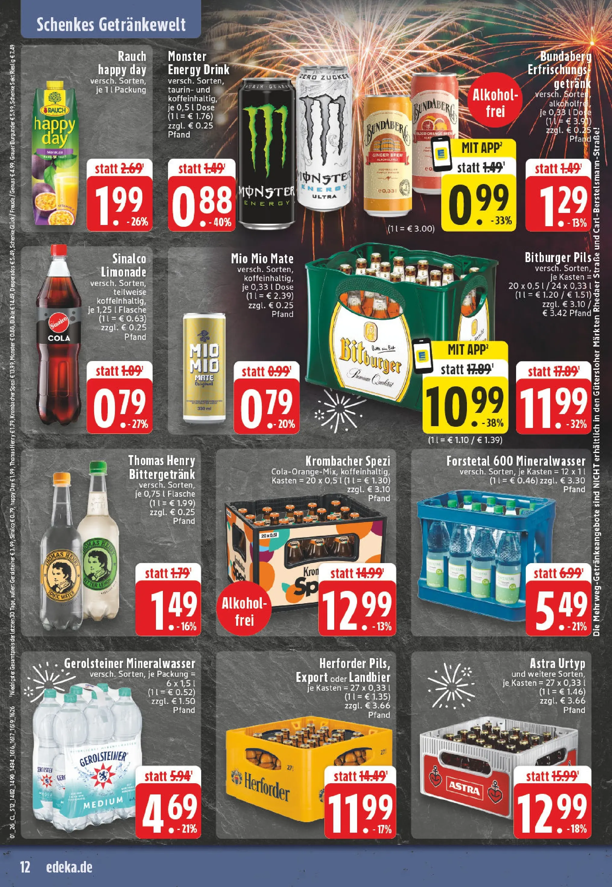 Edeka prospekt Guetersloh	 (ab 28.12.2025) » Angebote Online | Seite: 12 | Produkte: Pils, Limonade, Mio mio mate, Mineralwasser