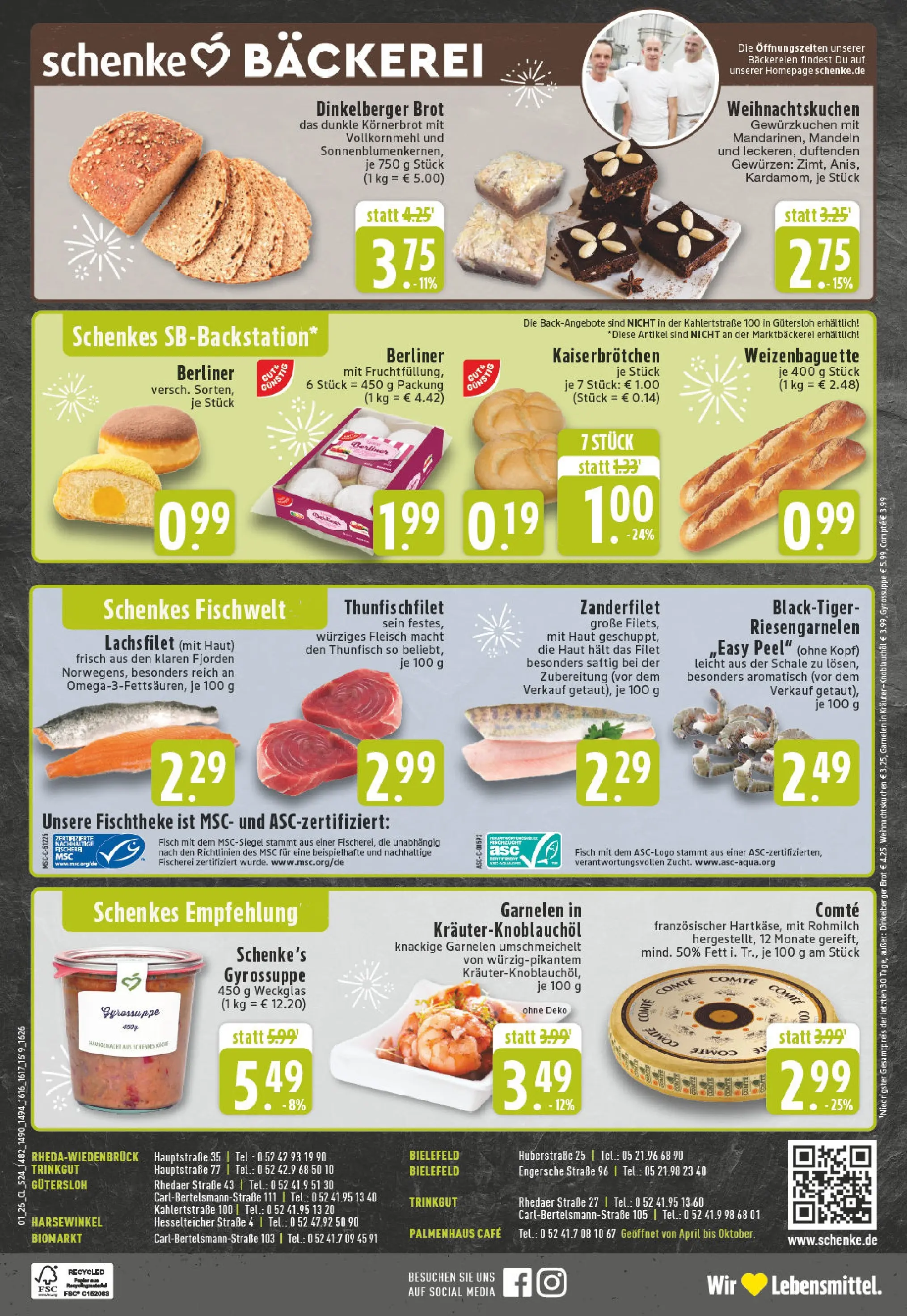 Edeka prospekt Guetersloh	 (ab 28.12.2025) » Angebote Online | Seite: 26 | Produkte: Thunfisch, Garnelen, Brot, Fleisch