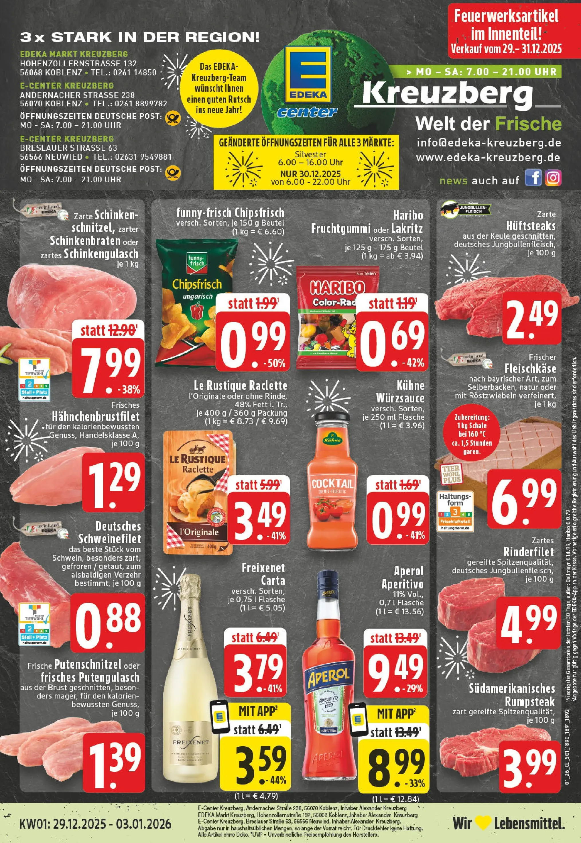 Edeka prospekt Koblenz	 (ab 28.12.2025) » Angebote Online | Seite: 1 | Produkte: Freixenet, Rinderfilet, Aperol, Chips