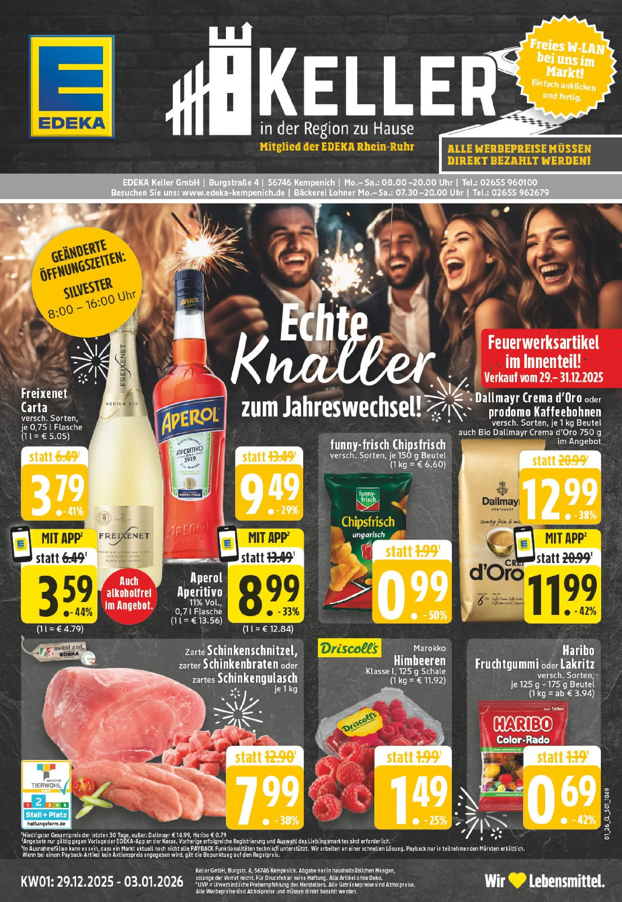 Edeka prospekt Kempenich	 (ab 28.12.2025) » Angebote Online | Seite: 1 | Produkte: Freixenet, Funny frisch, Dallmayr, Uhr