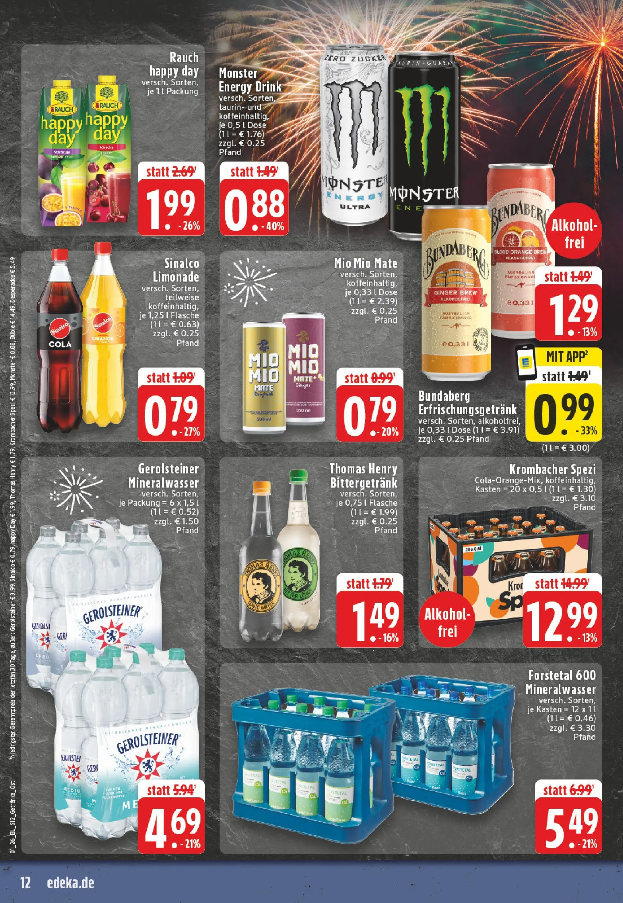 Edeka prospekt Detmold	 (ab 28.12.2025) » Angebote Online | Seite: 12 | Produkte: Sinalco, Limonade, Mineralwasser, Desperados