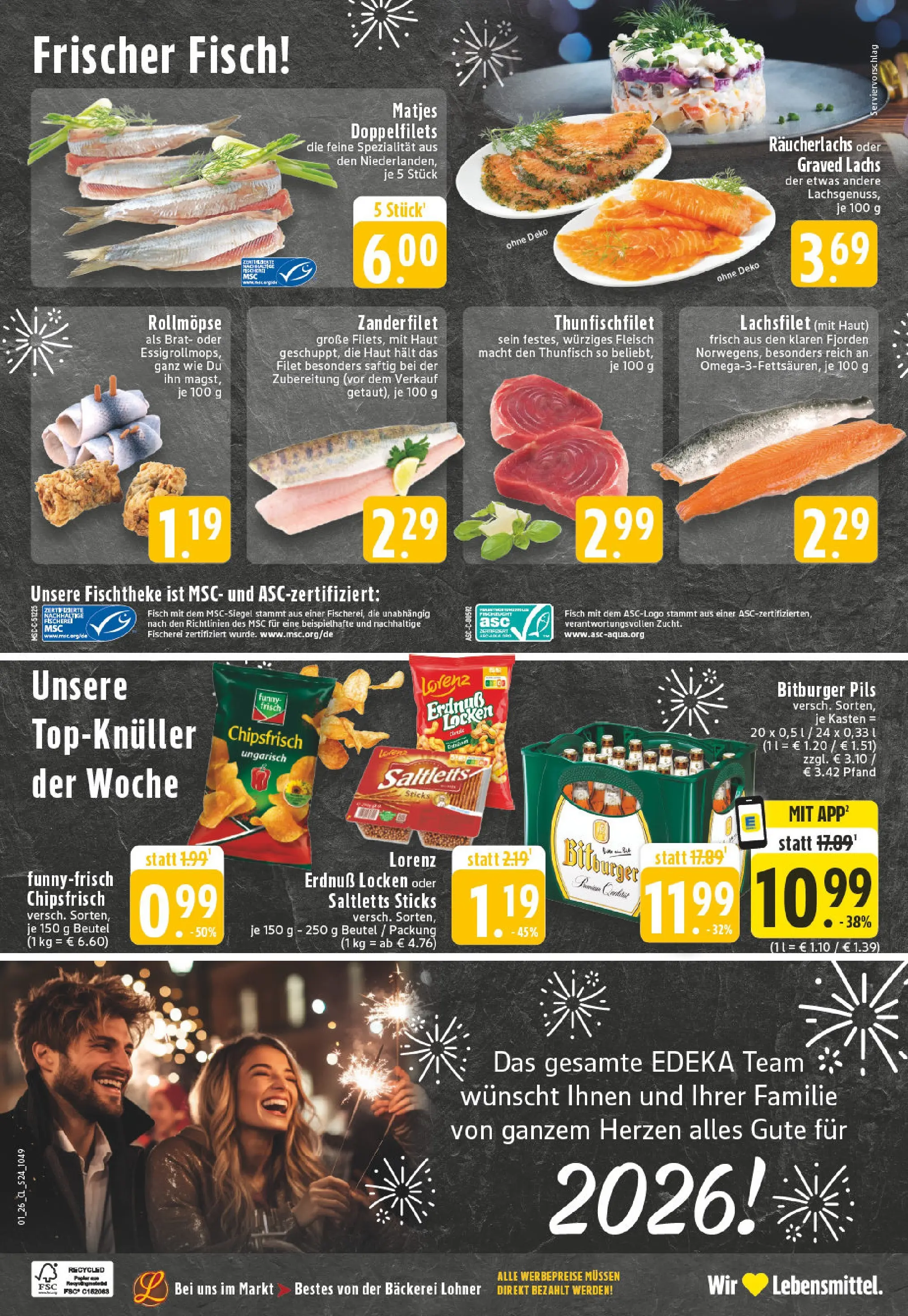 Edeka prospekt Kempenich	 (ab 28.12.2025) » Angebote Online | Seite: 30 | Produkte: Bitburger, Pils, Fisch, Lachs