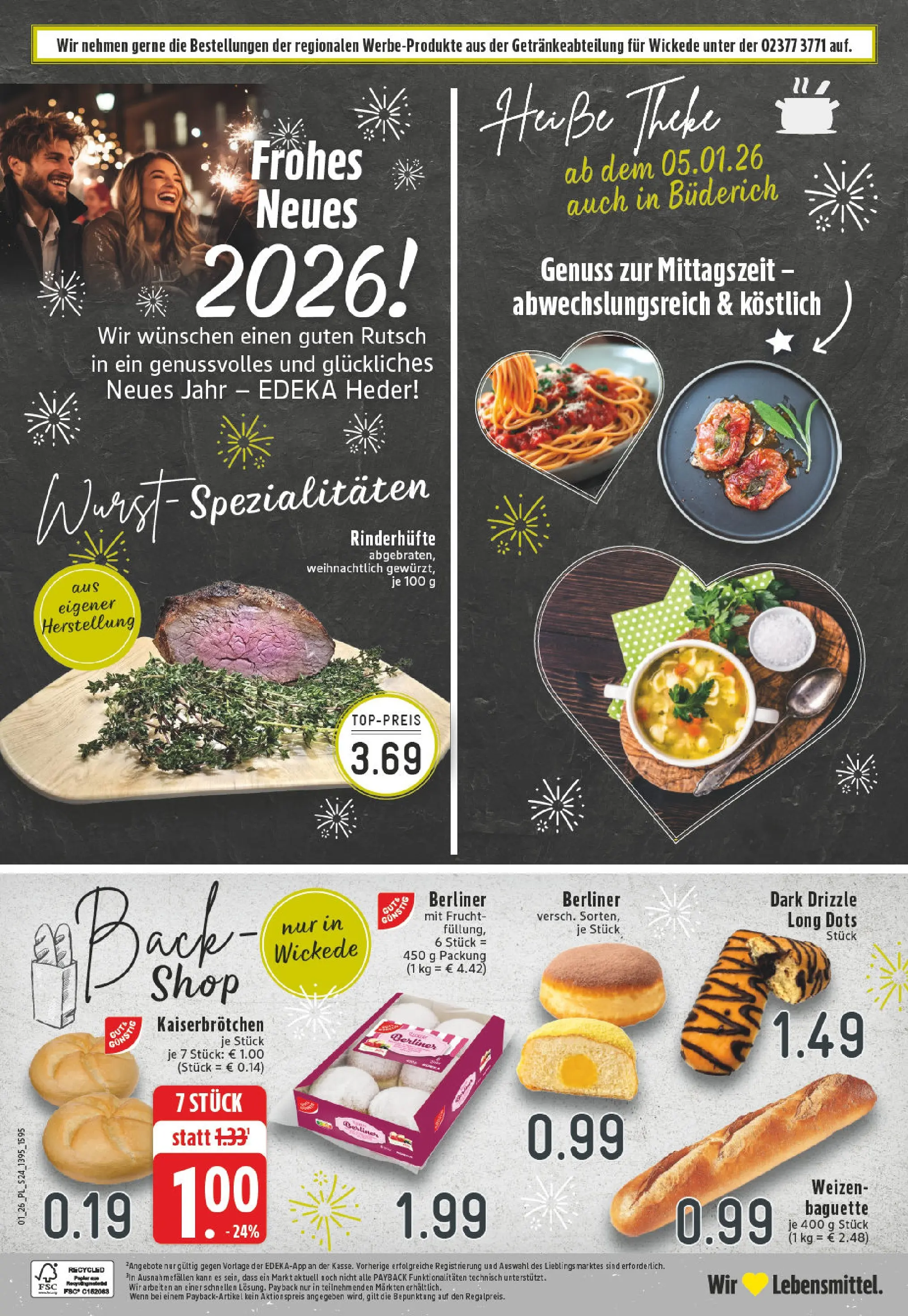 Edeka prospekt Wickede	 (ab 28.12.2025) » Angebote Online | Seite: 30 | Produkte: Berliner, Theke, Baguette