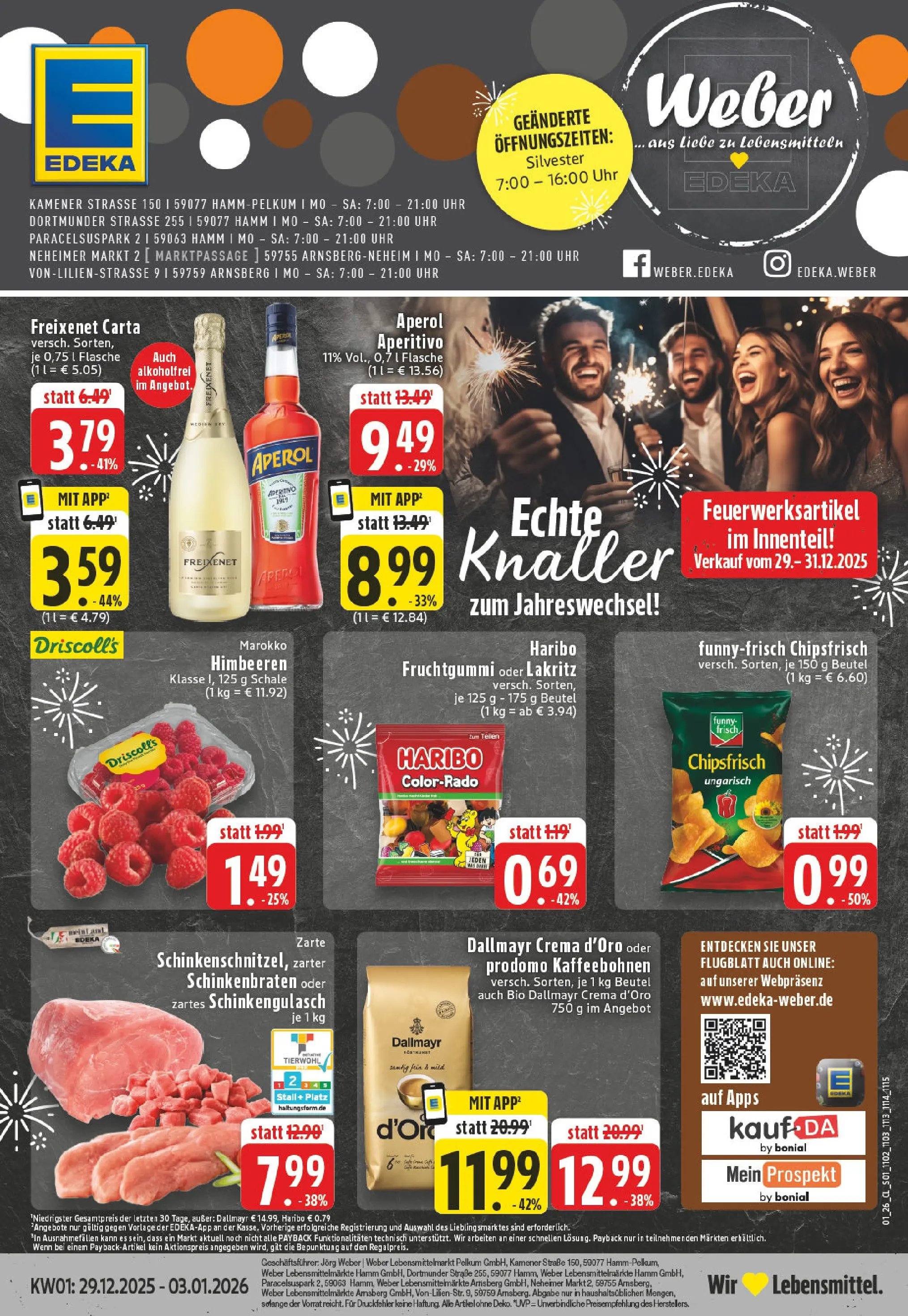 Edeka prospekt Arnsberg	 (ab 28.12.2025) » Angebote Online | Seite: 1 | Produkte: Himbeeren, Dallmayr, Aperol, Chips