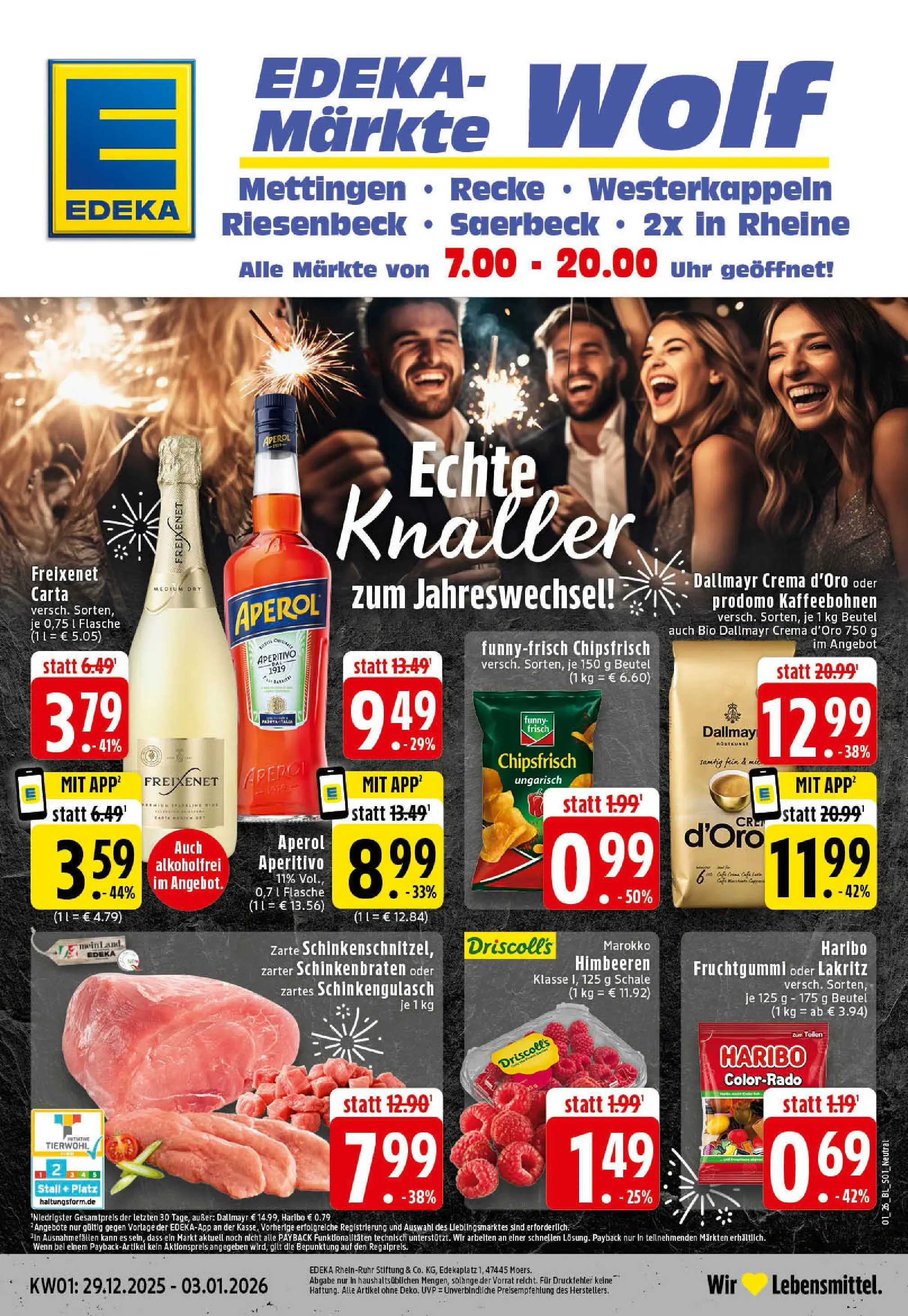 Edeka prospekt Rheine	 (ab 28.12.2025) » Angebote Online | Seite: 1 | Produkte: Himbeeren, Haribo, Aperol, Chips