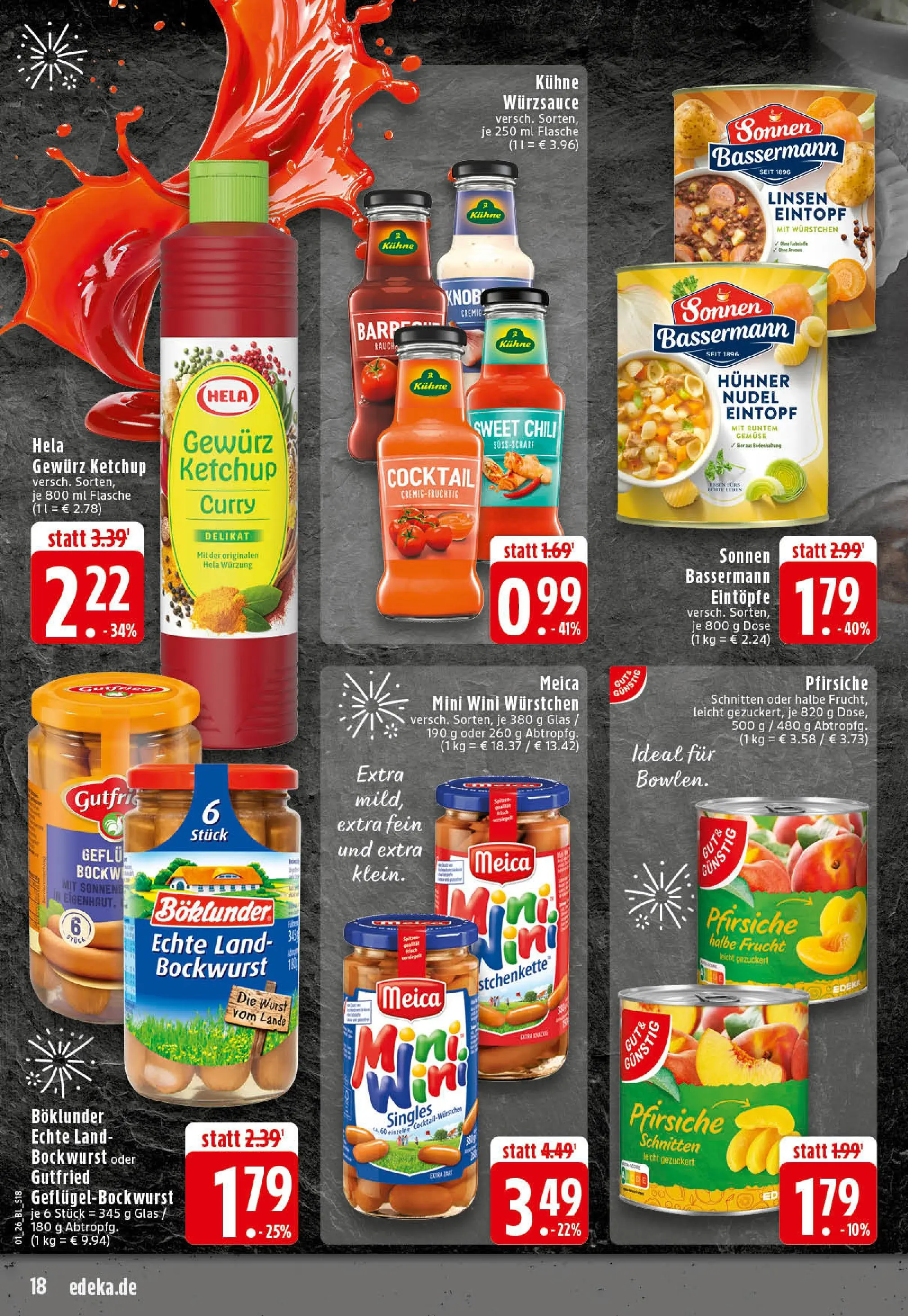 Edeka prospekt Rheine	 (ab 28.12.2025) » Angebote Online | Seite: 18 | Produkte: Bockwurst, Meica, Gemüse, Chili