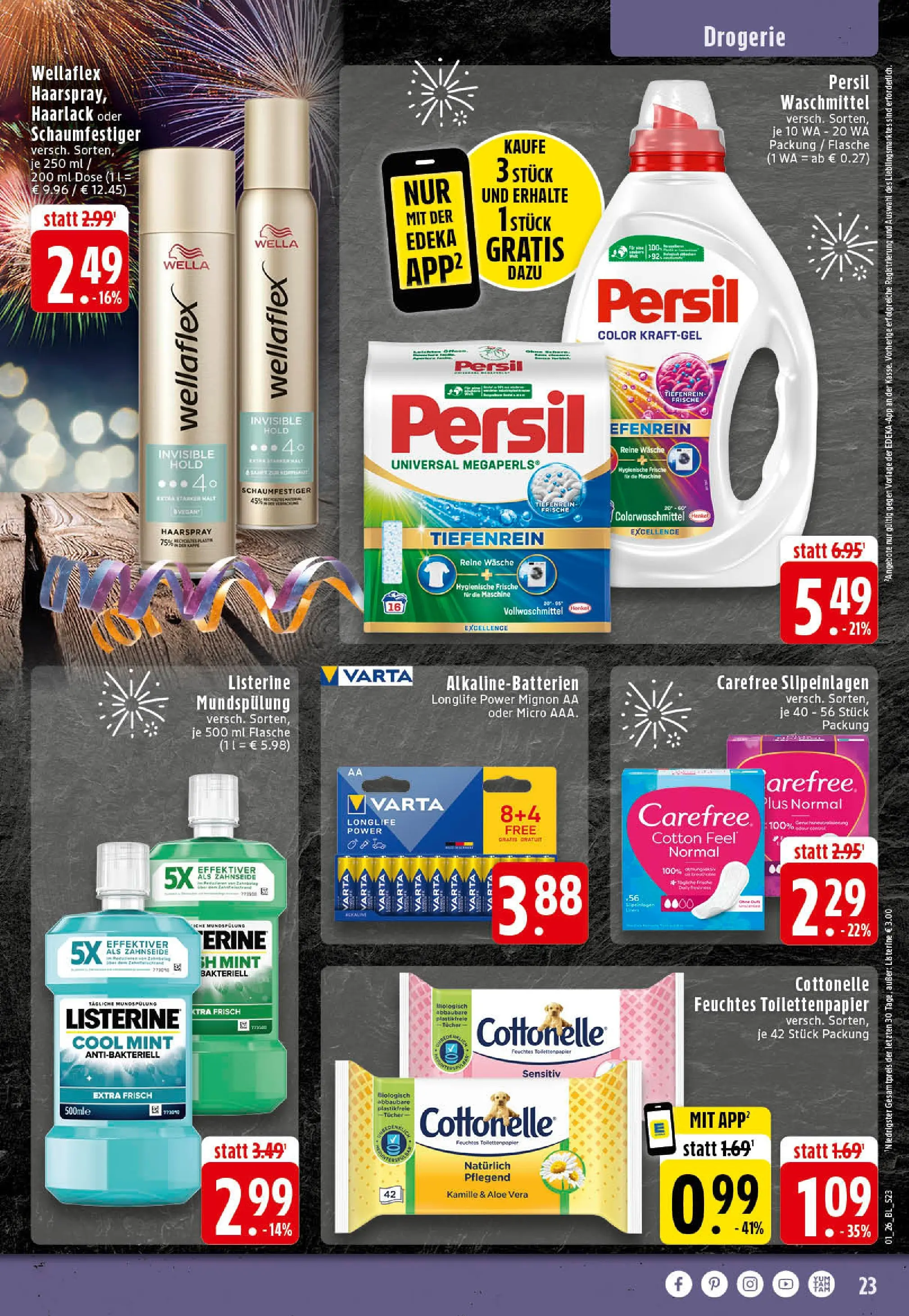 Edeka prospekt Rheine	 (ab 28.12.2025) » Angebote Online | Seite: 23 | Produkte: Haarspray, Waschmittel, Listerine, Toilettenpapier
