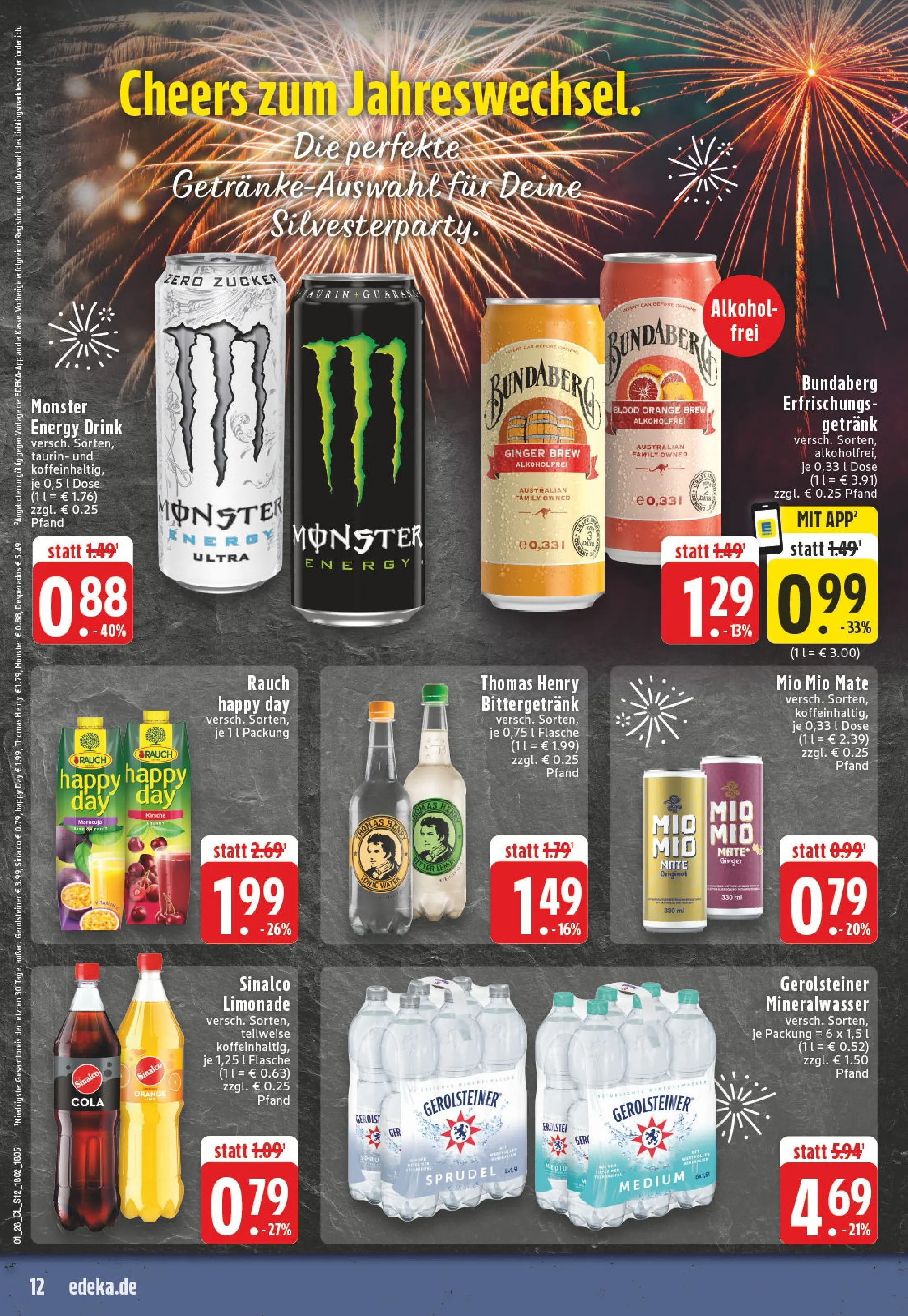 Edeka prospekt Witten-Bommern	 (ab 28.12.2025) » Angebote Online | Seite: 12 | Produkte: Cola, Energy, Mineralwasser, Gerolsteiner