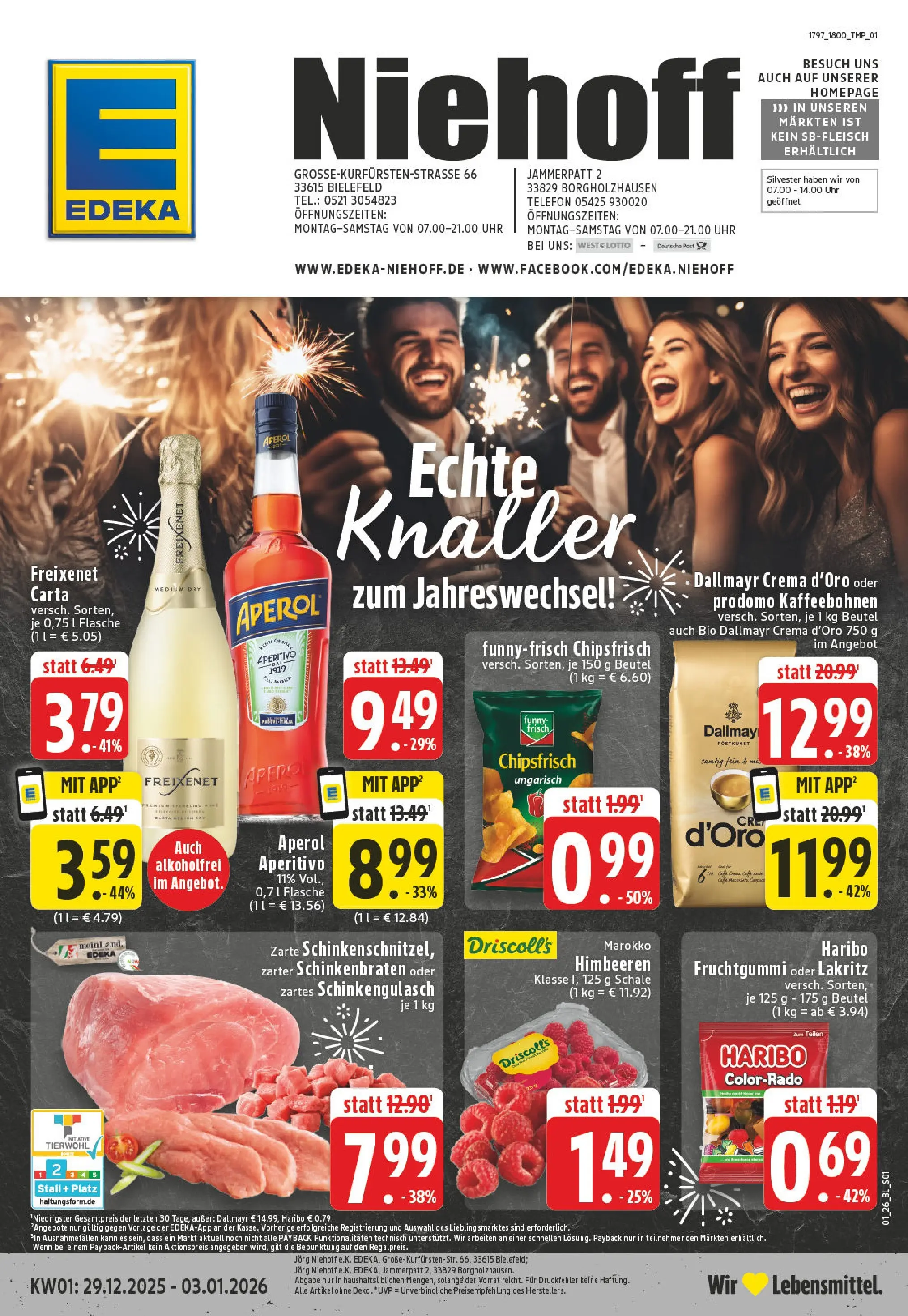 Edeka prospekt Borgholzhausen	 (ab 28.12.2025) » Angebote Online | Seite: 1 | Produkte: Himbeeren, Haribo, Chips, Telefon