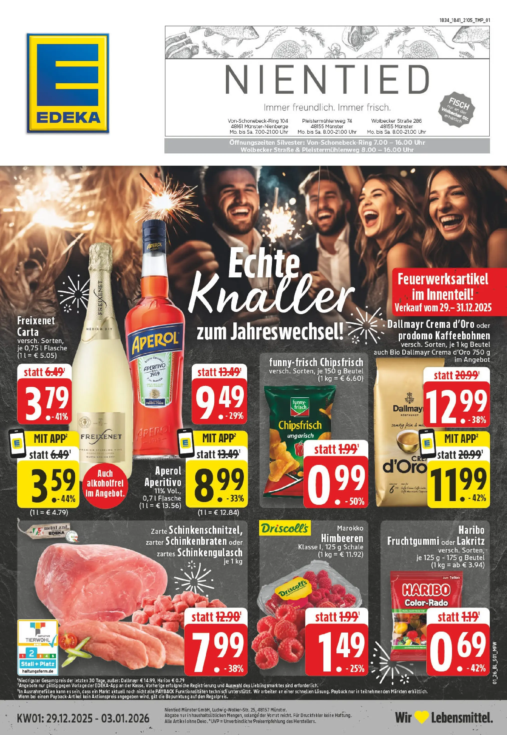 Edeka prospekt Münster	 (ab 28.12.2025) » Angebote Online | Seite: 1 | Produkte: Freixenet, Monster, Dallmayr, Uhr