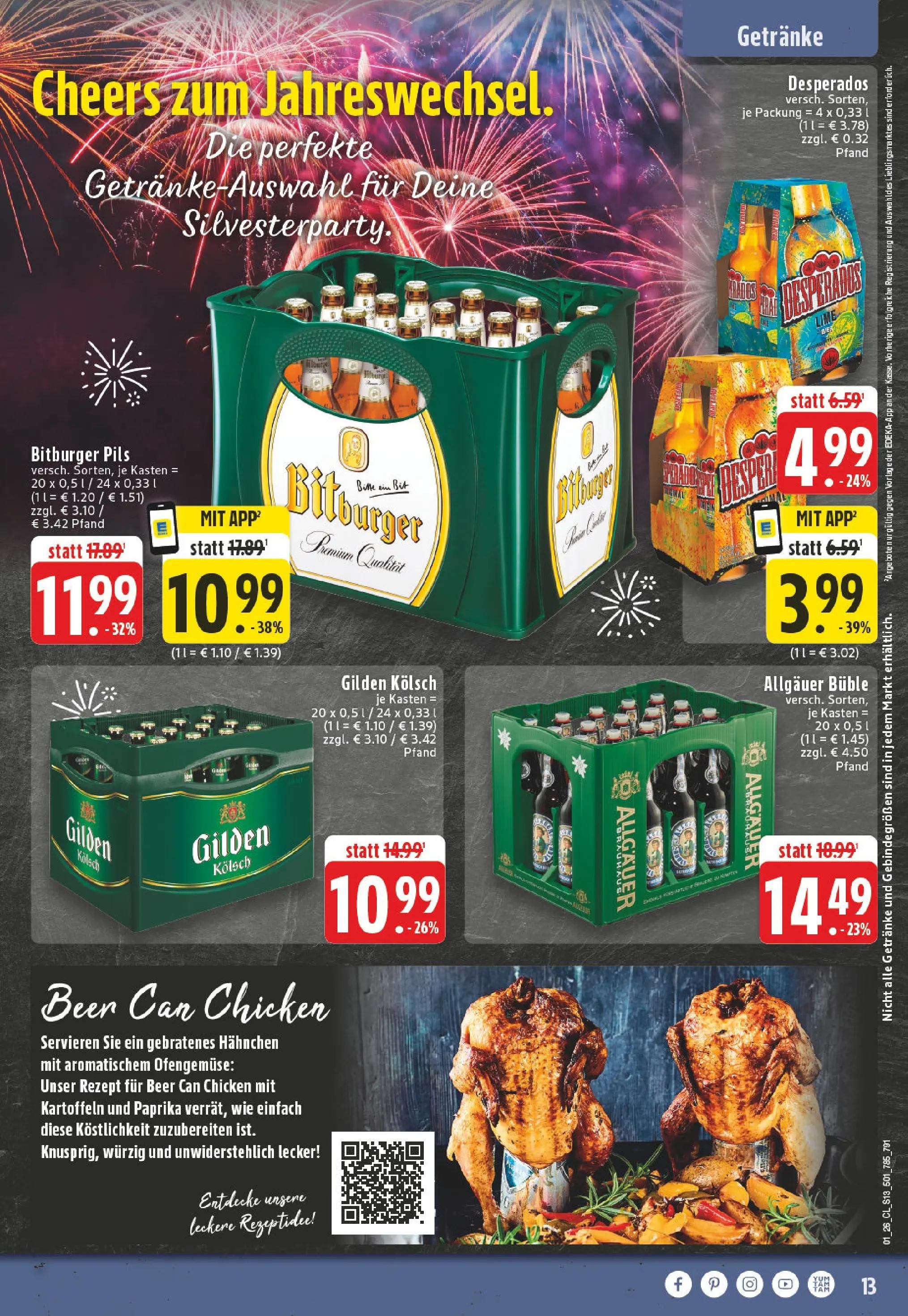 Edeka prospekt Lohmar - Birk	 (ab 28.12.2025) » Angebote Online | Seite: 13 | Produkte: Hahnchen, Pils, Kartoffeln, Paprika