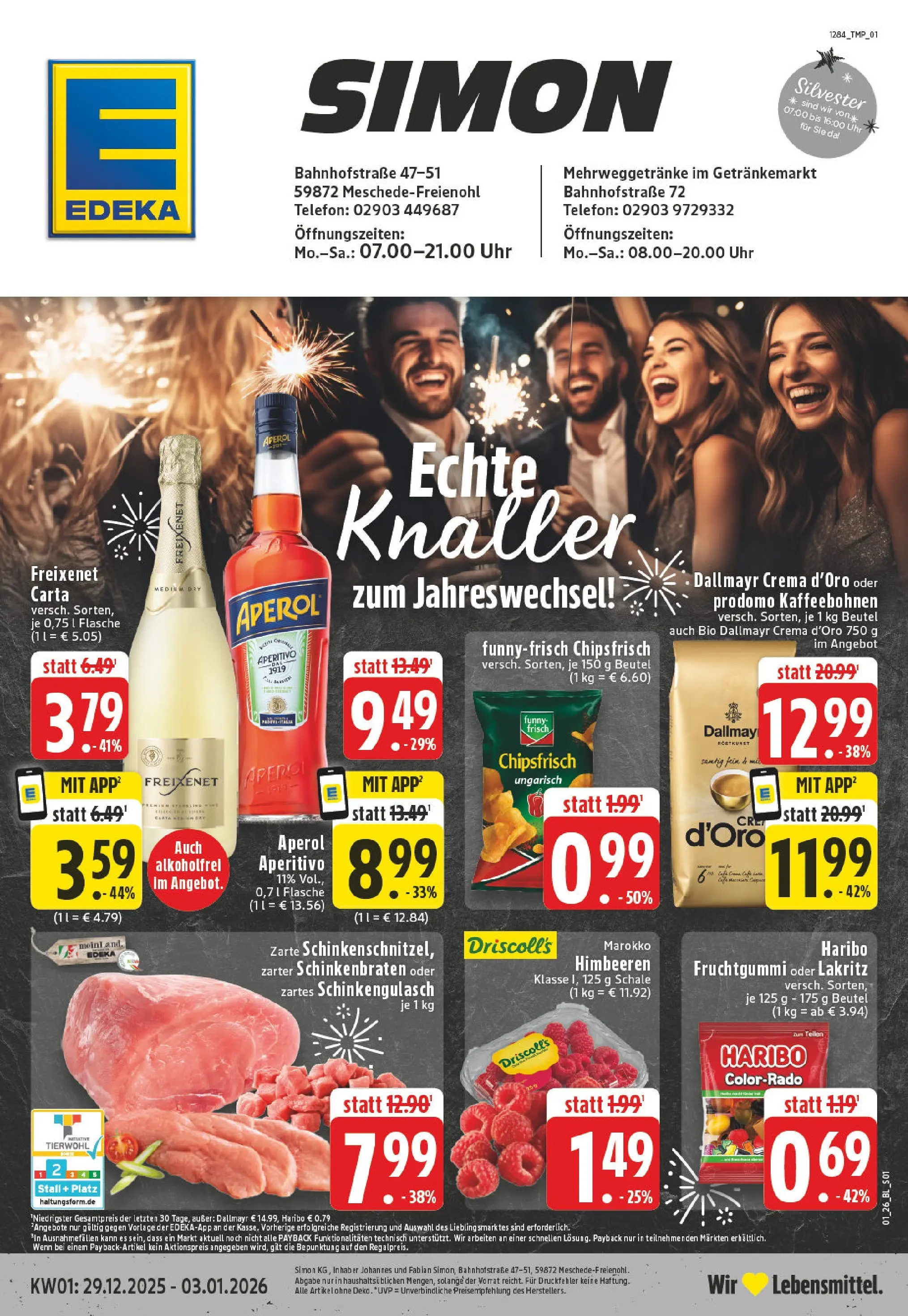 Edeka prospekt Meschede - Freienohl	 (ab 28.12.2025) » Angebote Online | Seite: 1 | Produkte: Himbeeren, Chips, Telefon, Uhr
